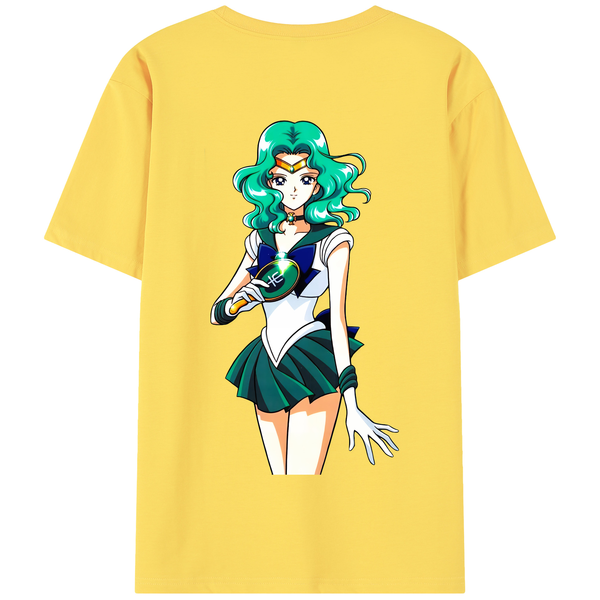 （画像用） 美少女戦士セーラームーン 海王 みちる（かいおう みちる） Sailor Moon Kaiou Michiru 綿100％半袖Tシャツ（背面プリント）
