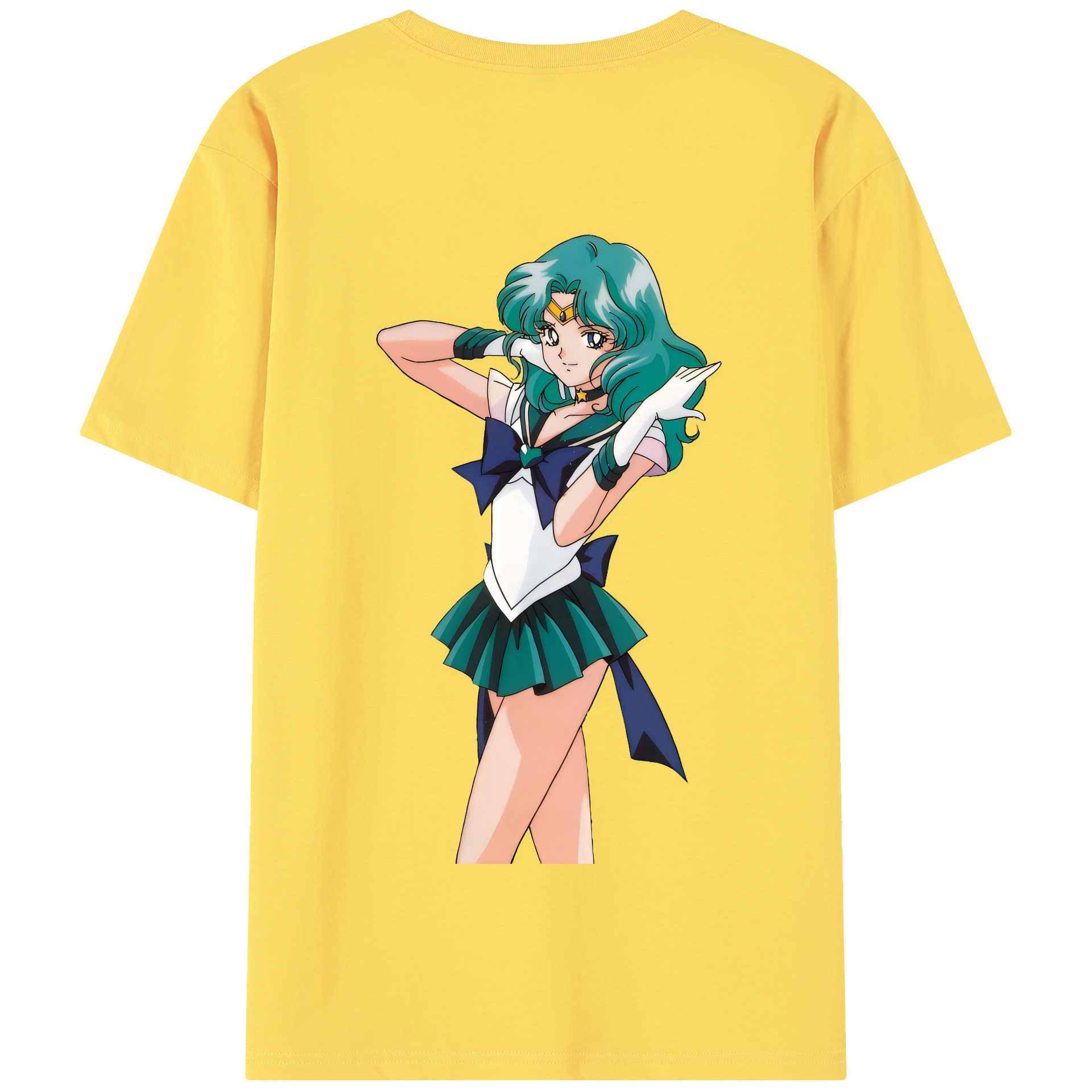 （画像用） 美少女戦士セーラームーン 海王 みちる（かいおう みちる） Sailor Moon Kaiou Michiru 綿100％半袖Tシャツ（背面プリント）