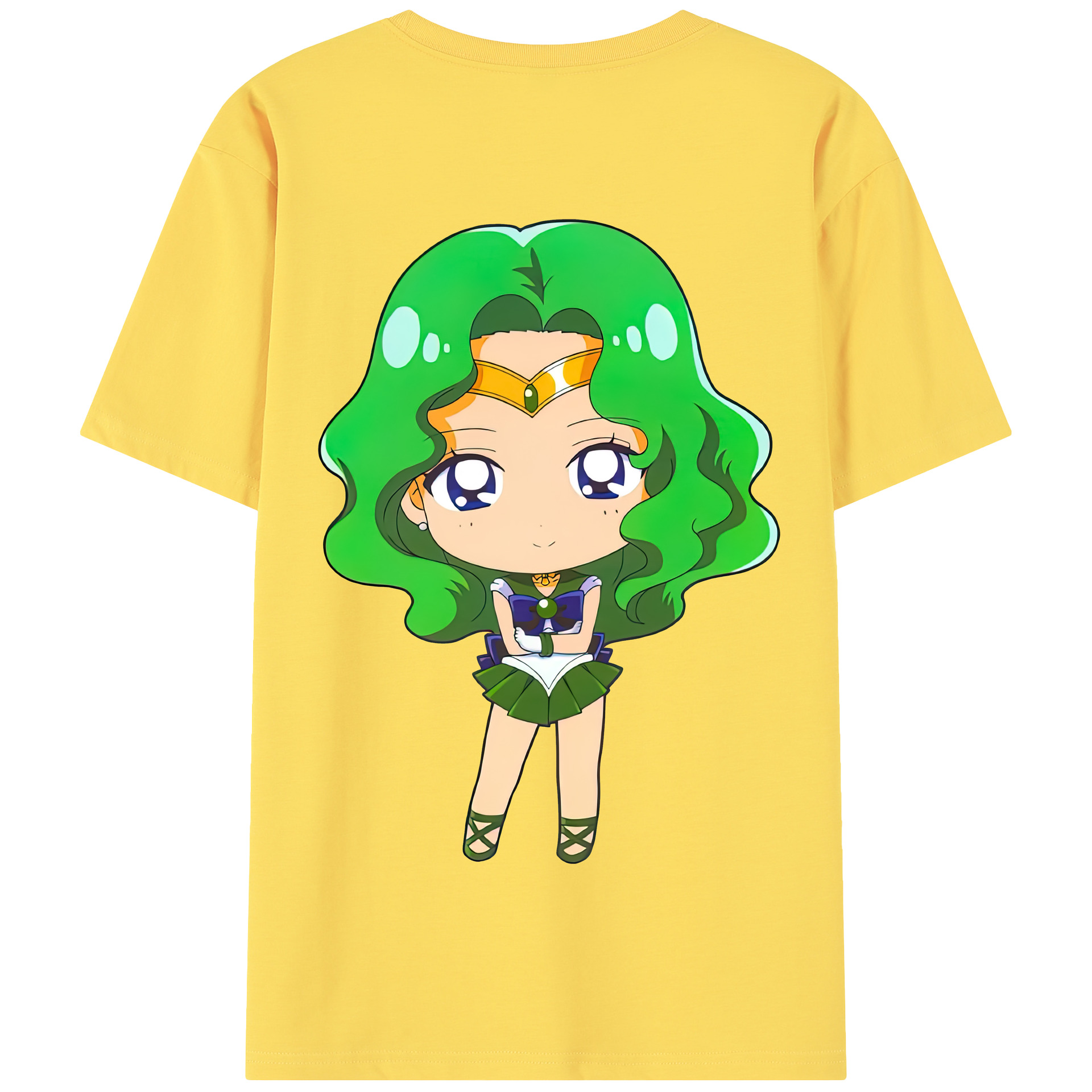 （画像用） 美少女戦士セーラームーン 海王 みちる（かいおう みちる） Sailor Moon Kaiou Michiru 綿100％半袖Tシャツ（背面プリント）
