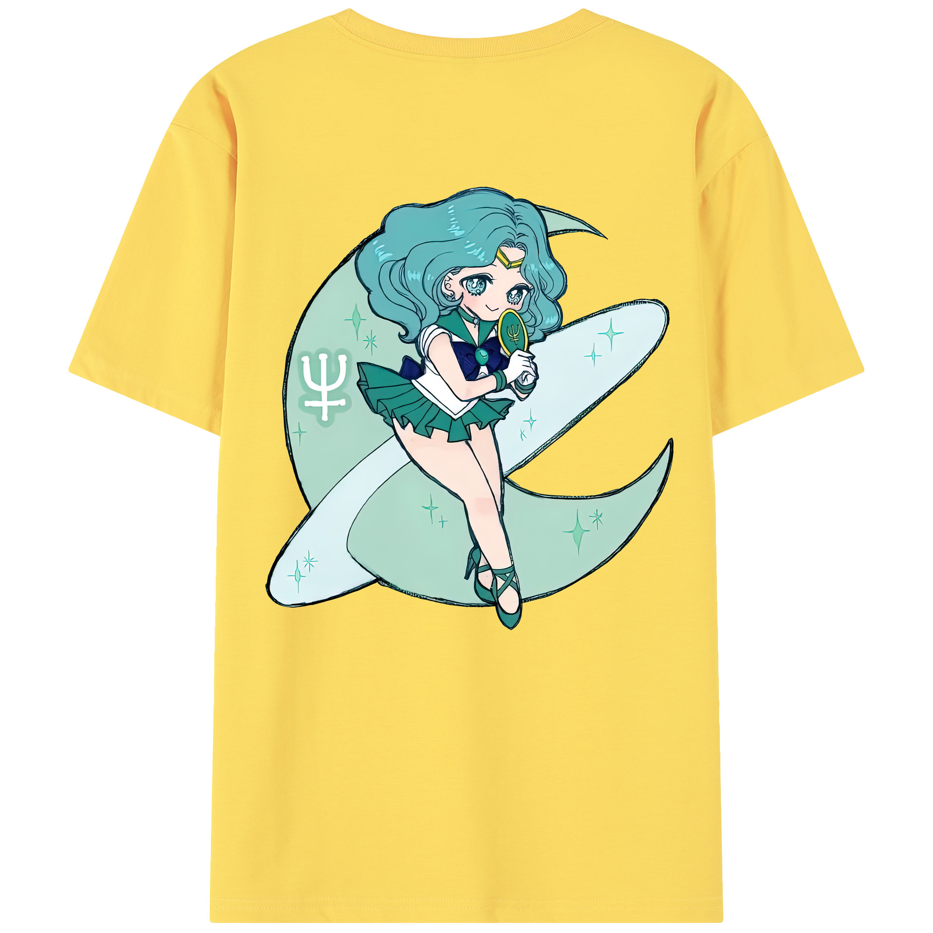 （画像用） 美少女戦士セーラームーン 海王 みちる（かいおう みちる） Sailor Moon Kaiou Michiru 綿100％半袖Tシャツ（背面プリント）
