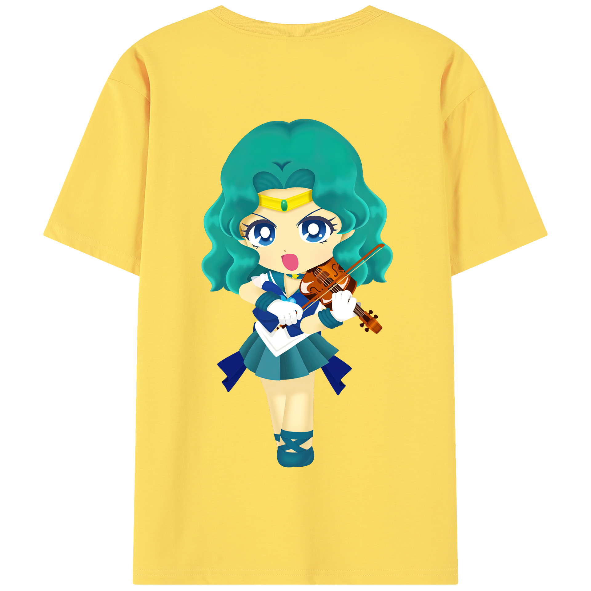 （画像用） 美少女戦士セーラームーン 海王 みちる（かいおう みちる） Sailor Moon Kaiou Michiru 綿100％半袖Tシャツ（背面プリント）