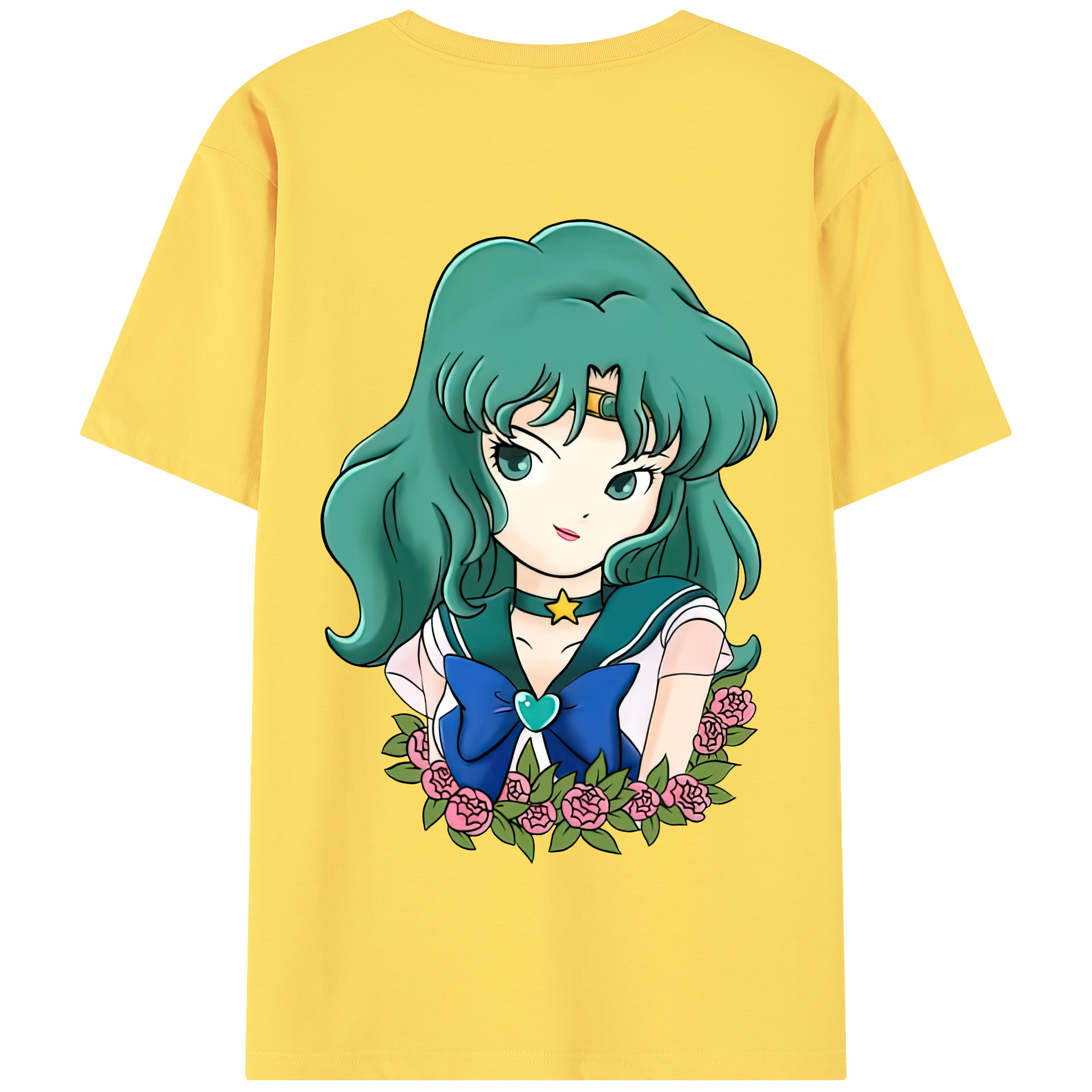 （画像用） 美少女戦士セーラームーン 海王 みちる（かいおう みちる） Sailor Moon Kaiou Michiru 綿100％半袖Tシャツ（背面プリント）