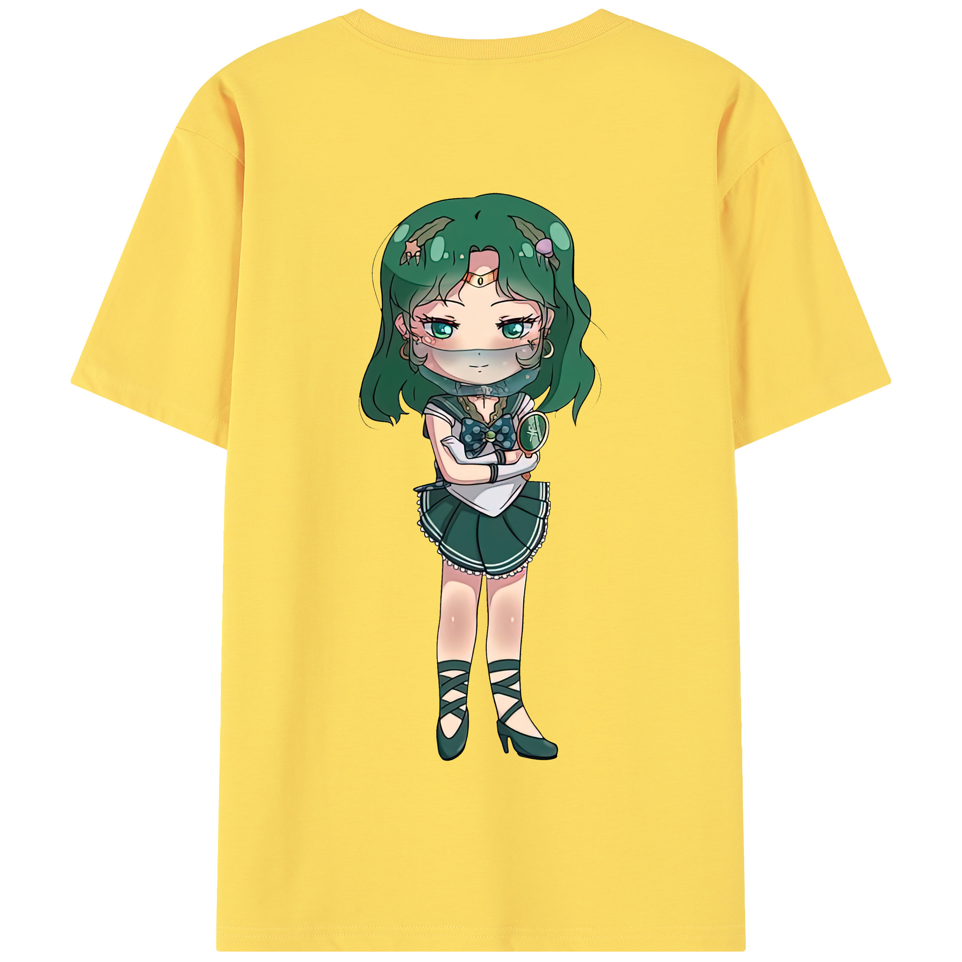 （画像用） 美少女戦士セーラームーン 海王 みちる（かいおう みちる） Sailor Moon Kaiou Michiru 綿100％半袖Tシャツ（背面プリント）