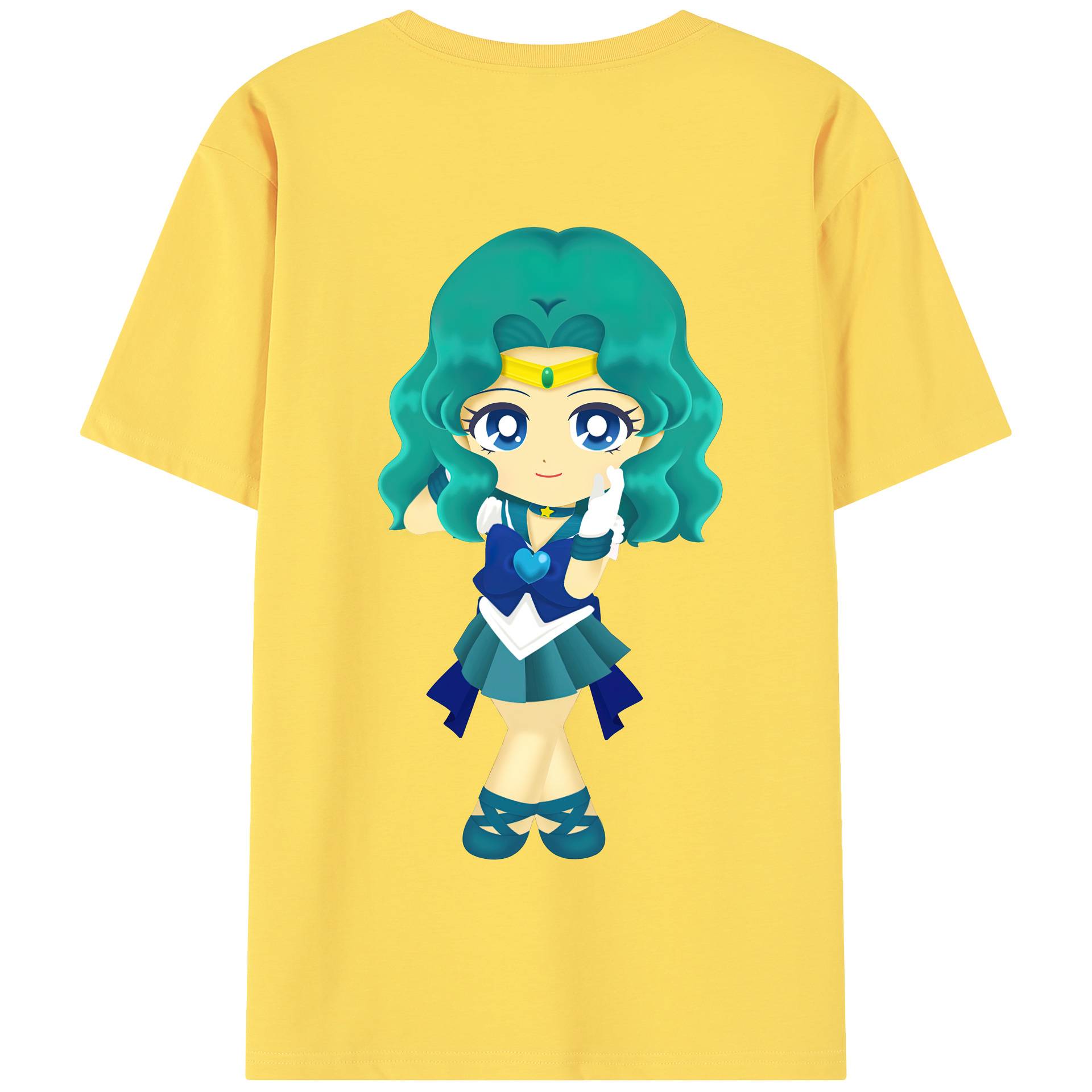 （画像用） 美少女戦士セーラームーン 海王 みちる（かいおう みちる） Sailor Moon Kaiou Michiru 綿100％半袖Tシャツ（背面プリント）