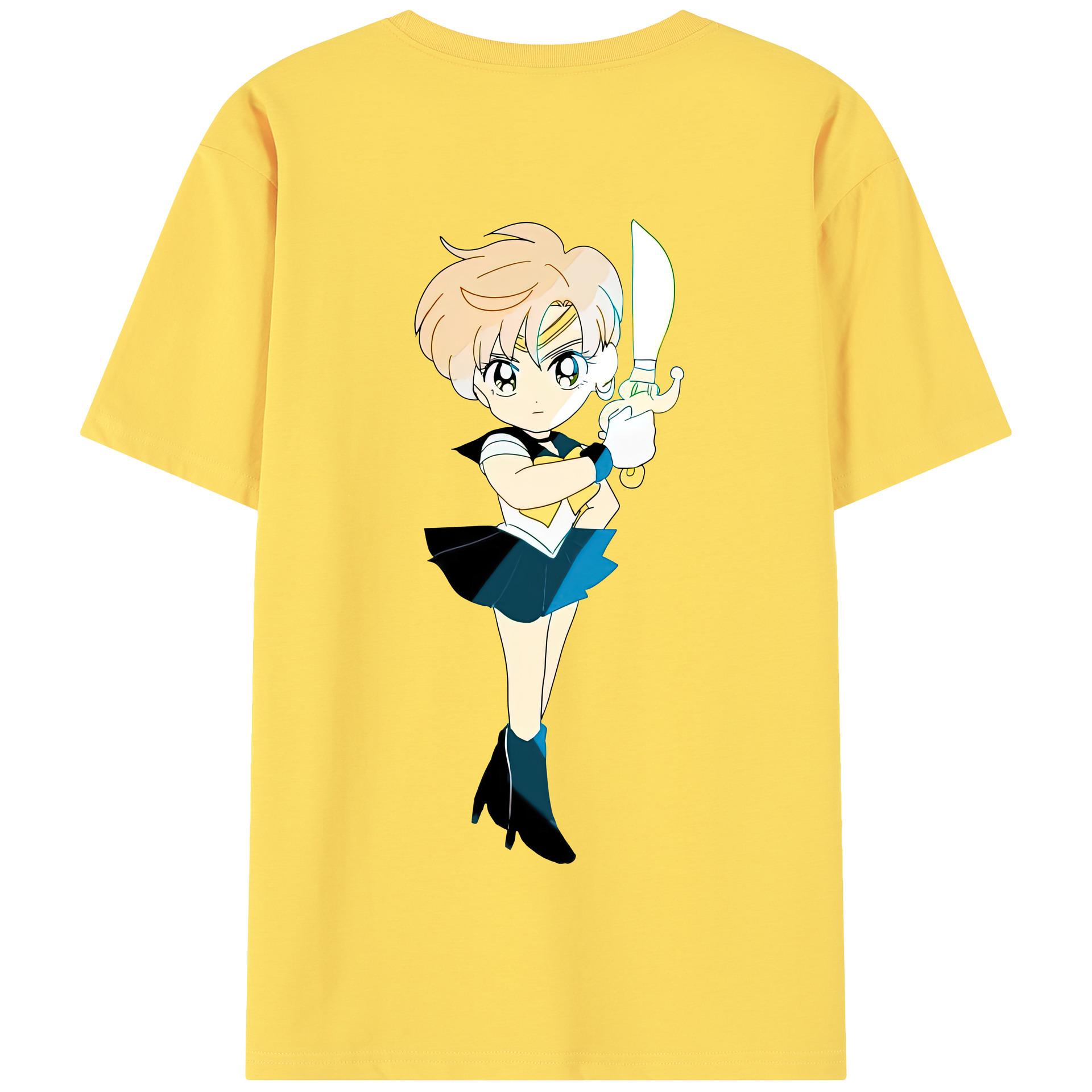 （画像用） 美少女戦士セーラームーン 天王はるか Sailor Moon Tenoh Haruka 綿100％半袖Tシャツ（背面プリント）