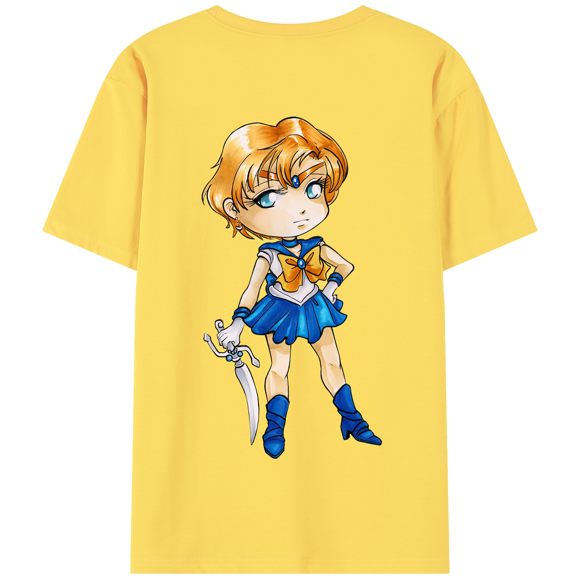 （画像用） 美少女戦士セーラームーン 天王はるか Sailor Moon Tenoh Haruka 綿100％半袖Tシャツ（背面プリント）