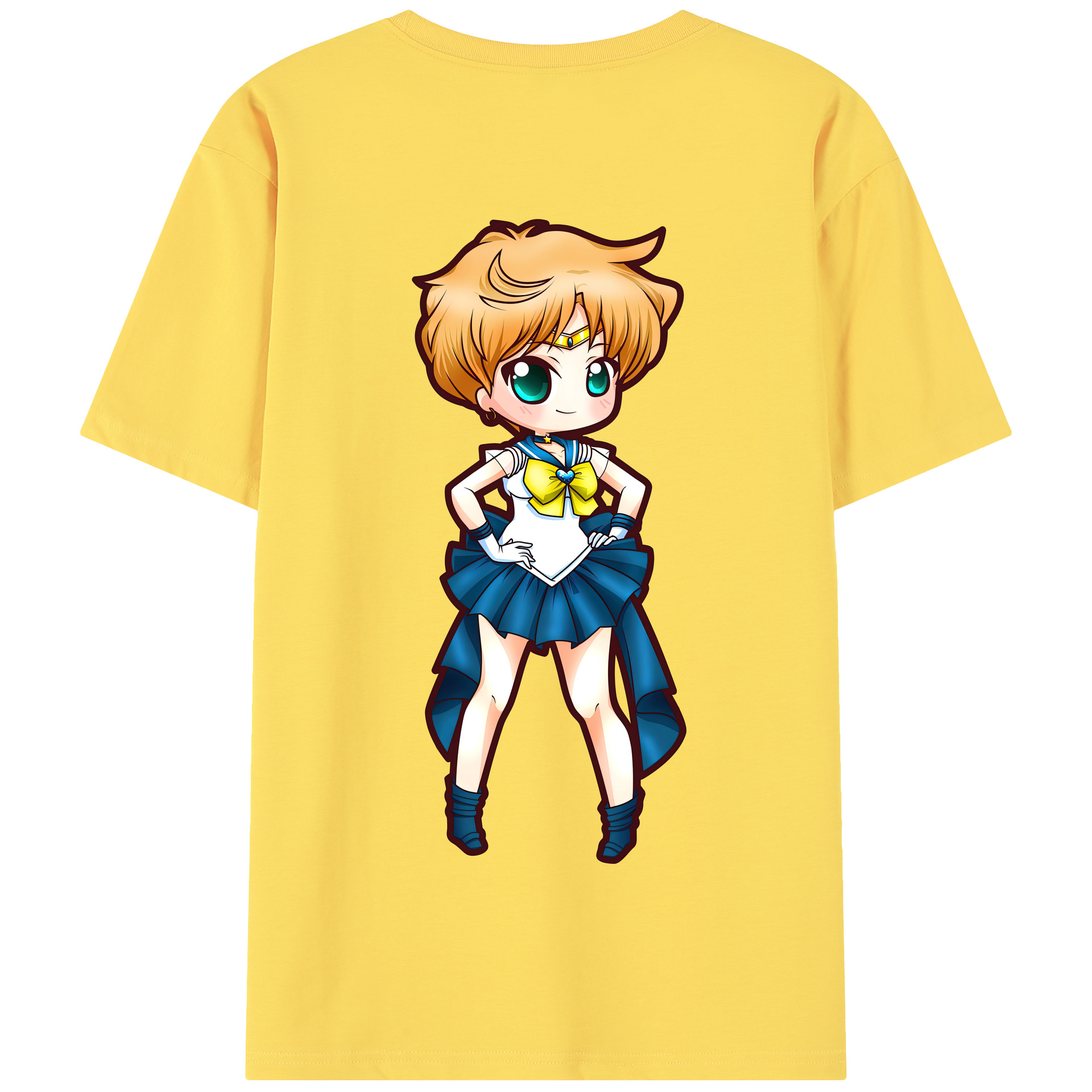 （画像用） 美少女戦士セーラームーン 天王はるか Sailor Moon Tenoh Haruka 綿100％半袖Tシャツ（背面プリント）