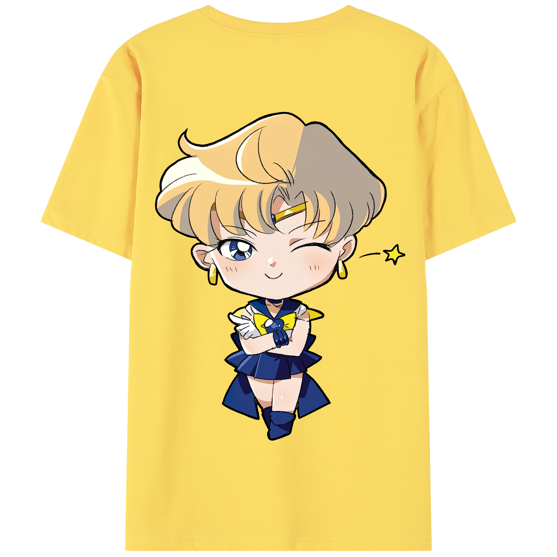 （画像用） 美少女戦士セーラームーン 天王はるか Sailor Moon Tenoh Haruka 綿100％半袖Tシャツ（背面プリント）