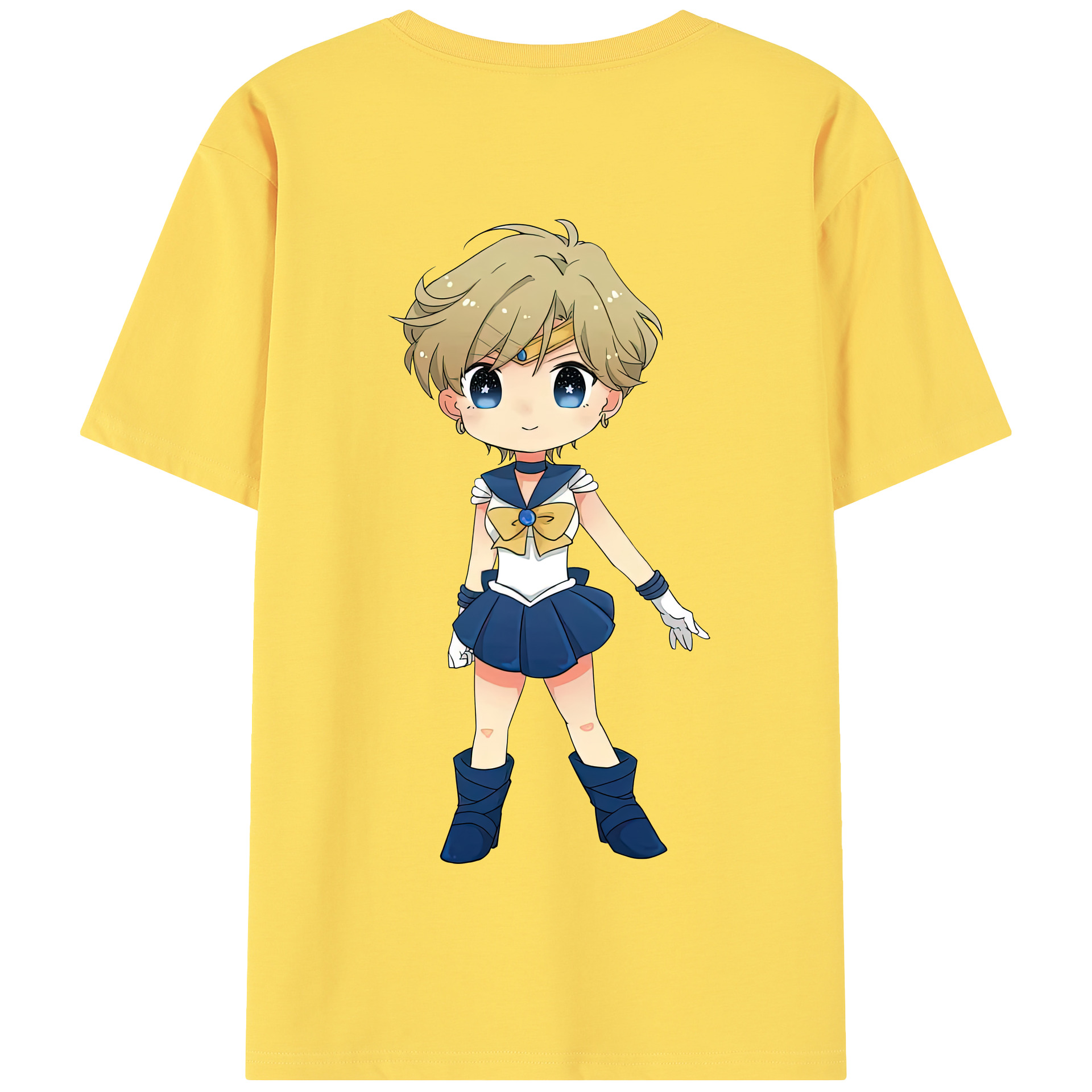 （画像用） 美少女戦士セーラームーン 天王はるか Sailor Moon Tenoh Haruka 綿100％半袖Tシャツ（背面プリント）