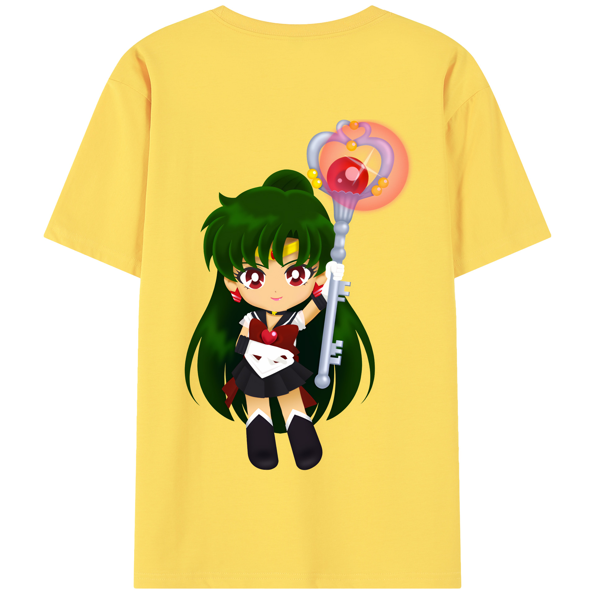 （画像用） 美少女戦士セーラームーン 冥王せつな Sailor Moon Meiou Setsuna 綿100％半袖Tシャツ（背面プリント）