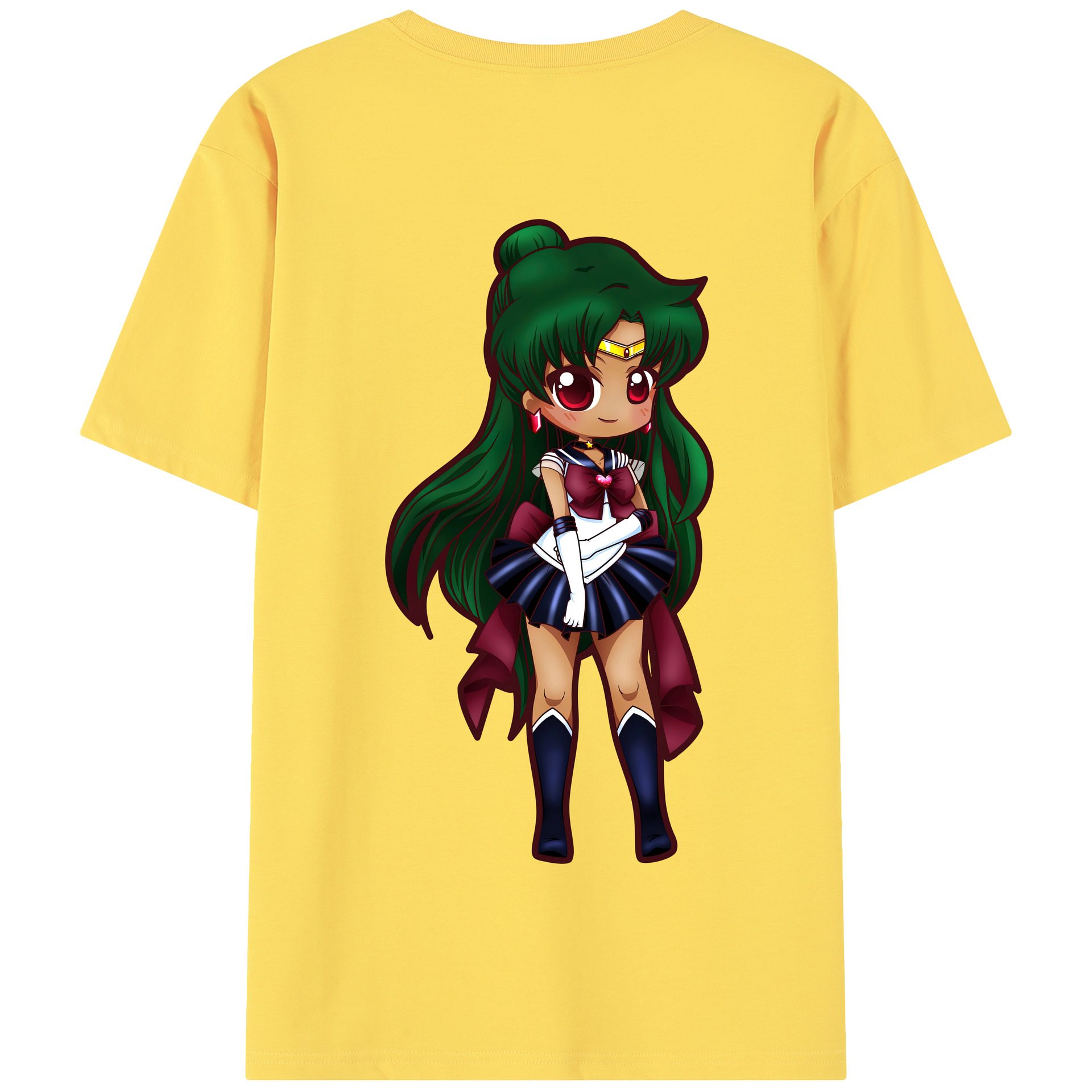 （画像用） 美少女戦士セーラームーン 冥王せつな Sailor Moon Meiou Setsuna 綿100％半袖Tシャツ（背面プリント）