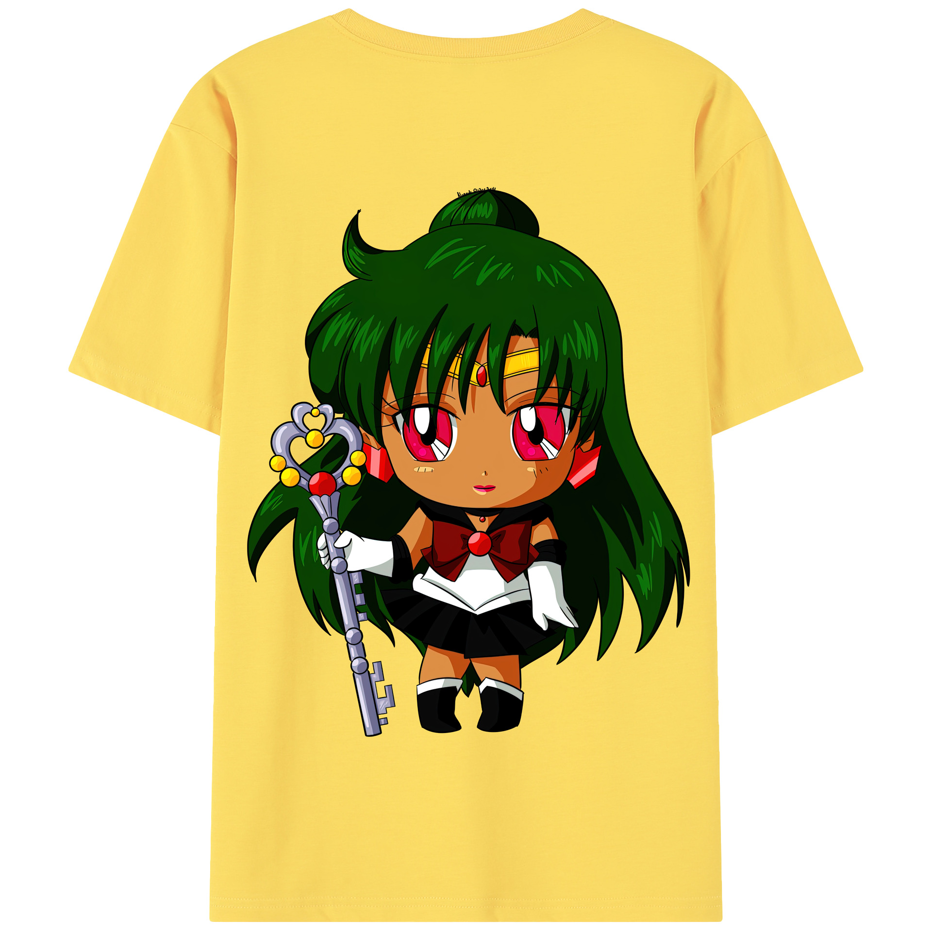 （画像用） 美少女戦士セーラームーン 冥王せつな Sailor Moon Meiou Setsuna 綿100％半袖Tシャツ（背面プリント）