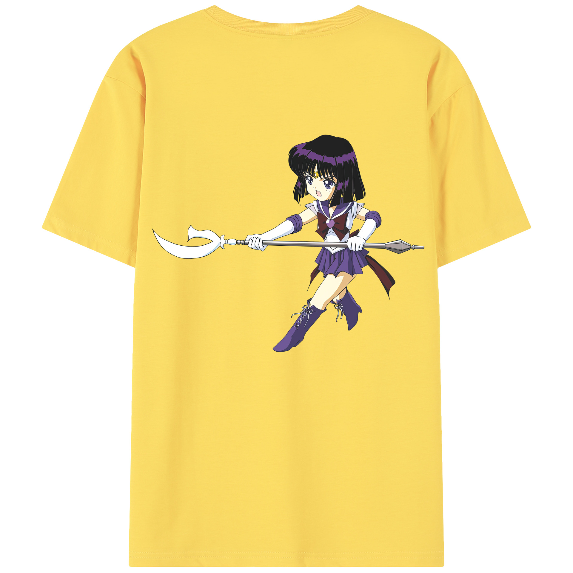 （画像用） 美少女戦士セーラームーン 土萠ほたる Sailor Moon Tomoe Hotaru （セーラーサターン；Sailor Saturn） 綿100％半袖Tシャツ（背面プリント）
