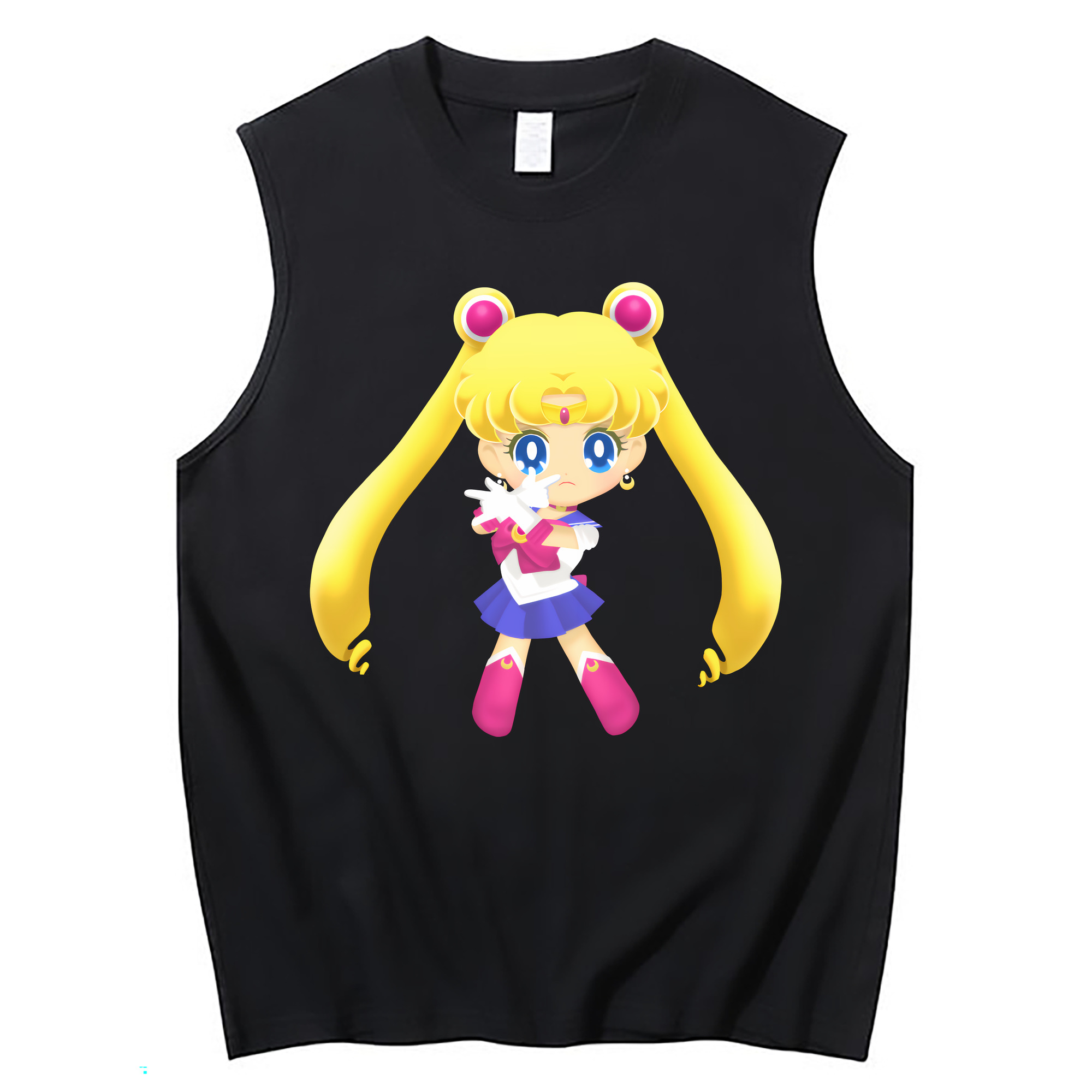 （画像用） 美少女戦士セーラームーン 月野 うさぎ つきの うさぎ Sailor Moon Tsukino Usagi コットン100％タンクトップ（フロントプリント）