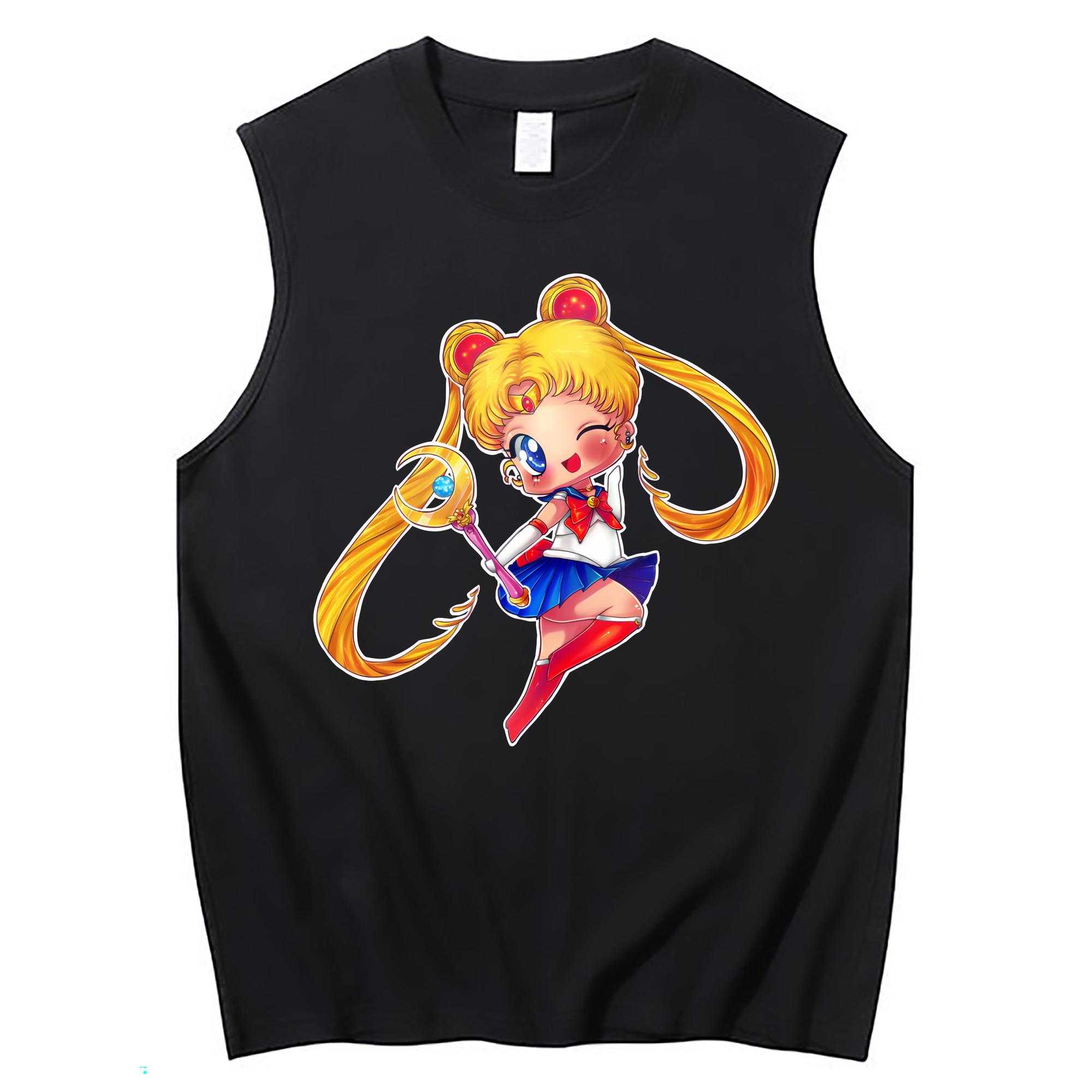 （画像用） 美少女戦士セーラームーン 月野 うさぎ つきの うさぎ Sailor Moon Tsukino Usagi コットン100％タンクトップ（フロントプリント）
