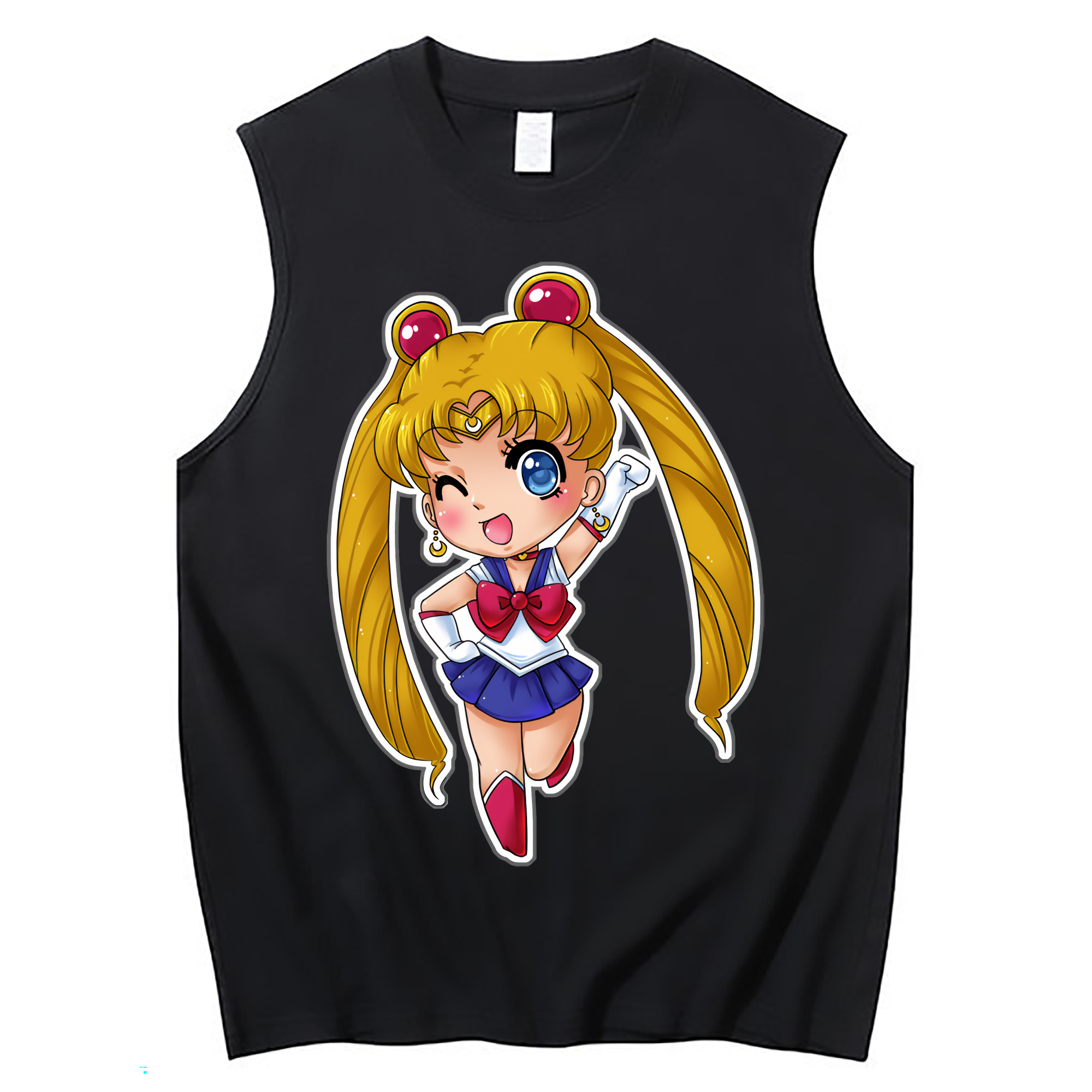 （画像用） 美少女戦士セーラームーン 月野 うさぎ つきの うさぎ Sailor Moon Tsukino Usagi コットン100％タンクトップ（フロントプリント）