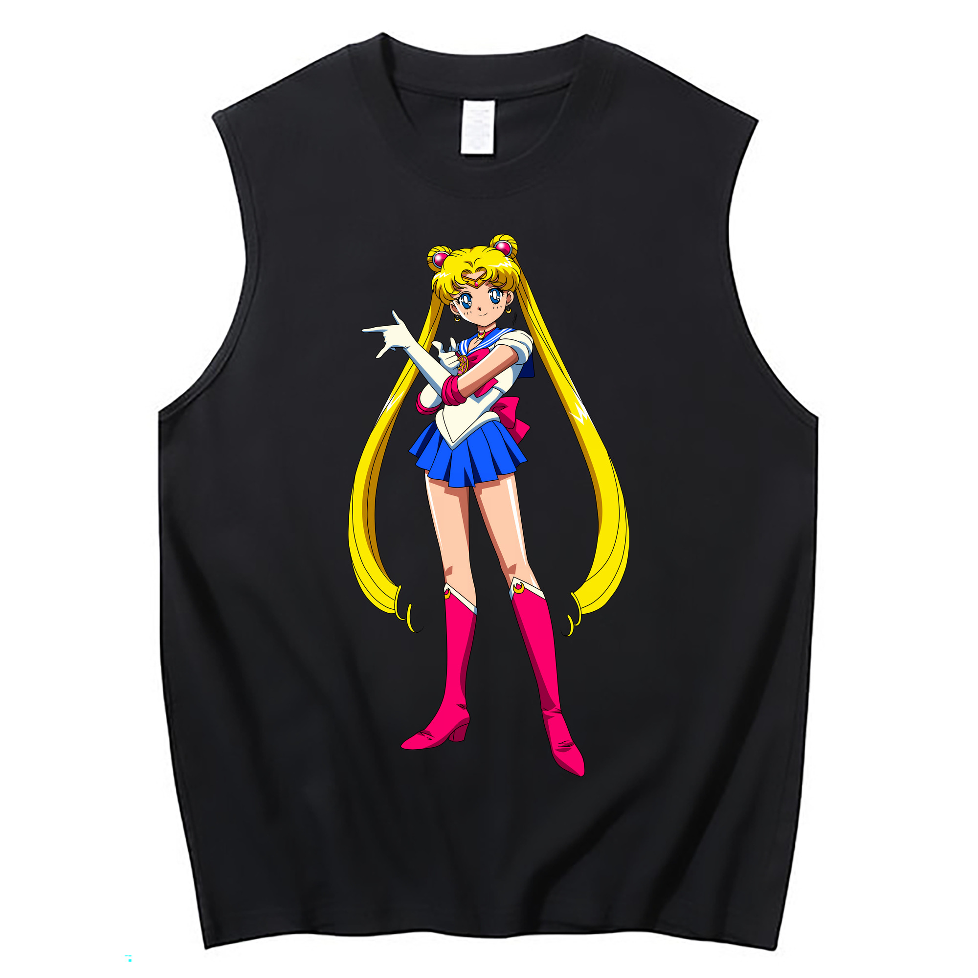 （画像用） 美少女戦士セーラームーン 月野 うさぎ つきの うさぎ Sailor Moon Tsukino Usagi コットン100％タンクトップ（フロントプリント）