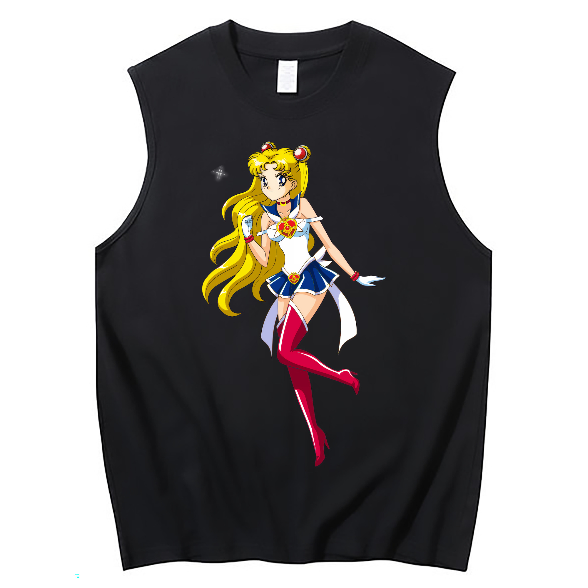（画像用） 美少女戦士セーラームーン 月野 うさぎ つきの うさぎ Sailor Moon Tsukino Usagi コットン100％タンクトップ（フロントプリント）