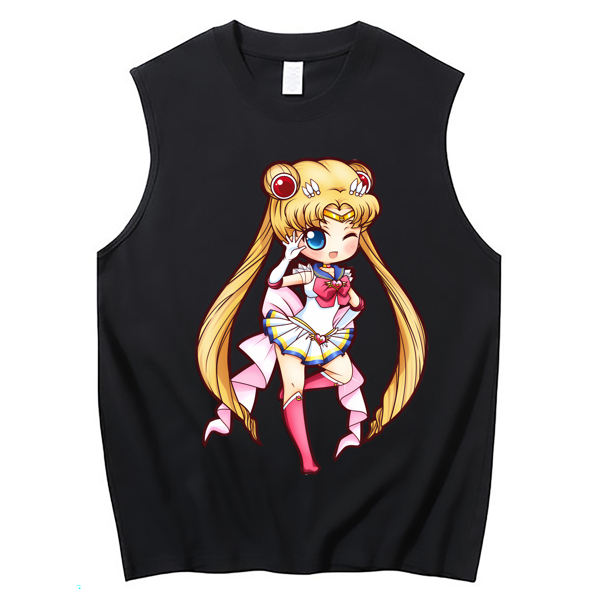 （画像用） 美少女戦士セーラームーン 月野 うさぎ つきの うさぎ Sailor Moon Tsukino Usagi コットン100％タンクトップ（フロントプリント）
