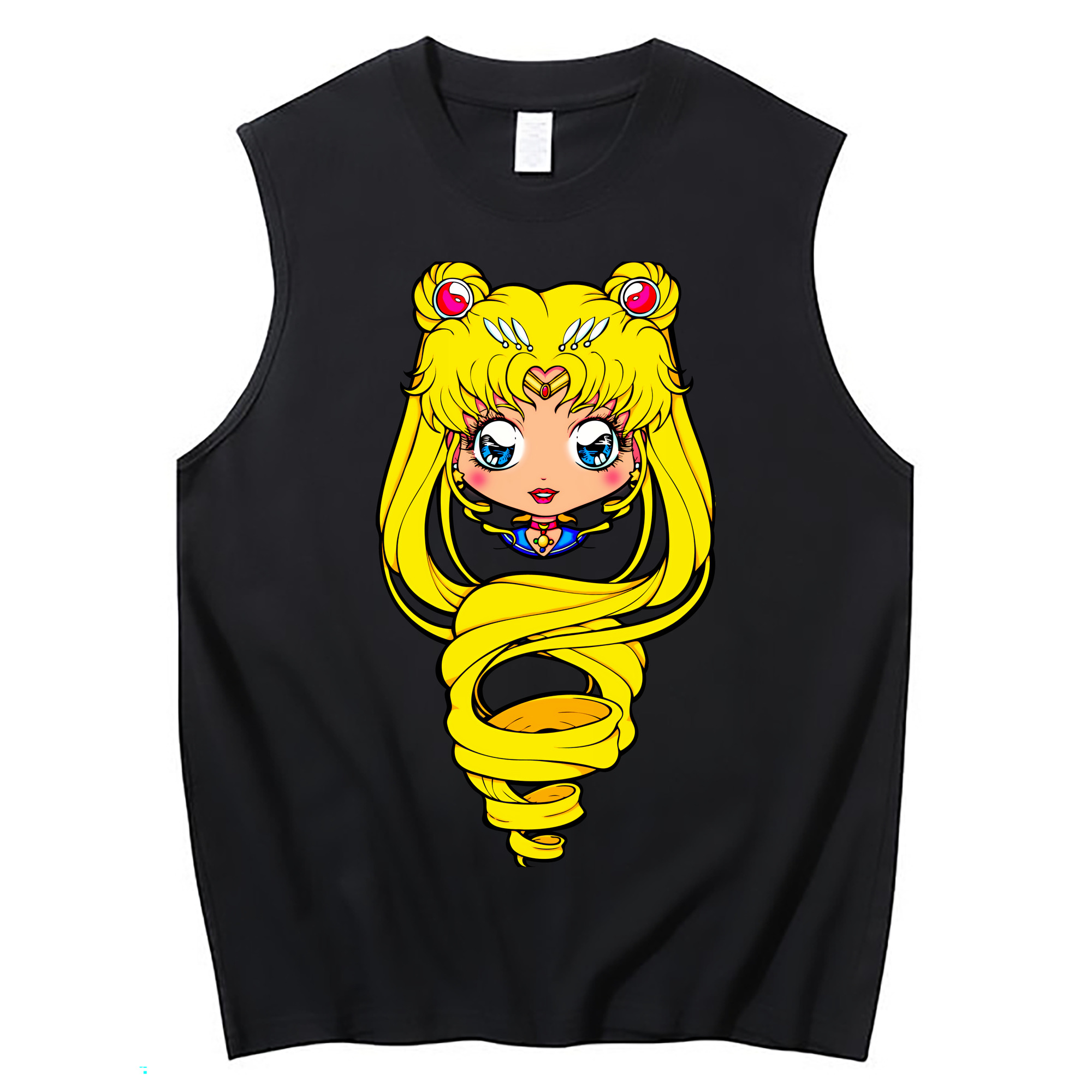 （画像用） 美少女戦士セーラームーン 月野 うさぎ つきの うさぎ Sailor Moon Tsukino Usagi コットン100％タンクトップ（フロントプリント）