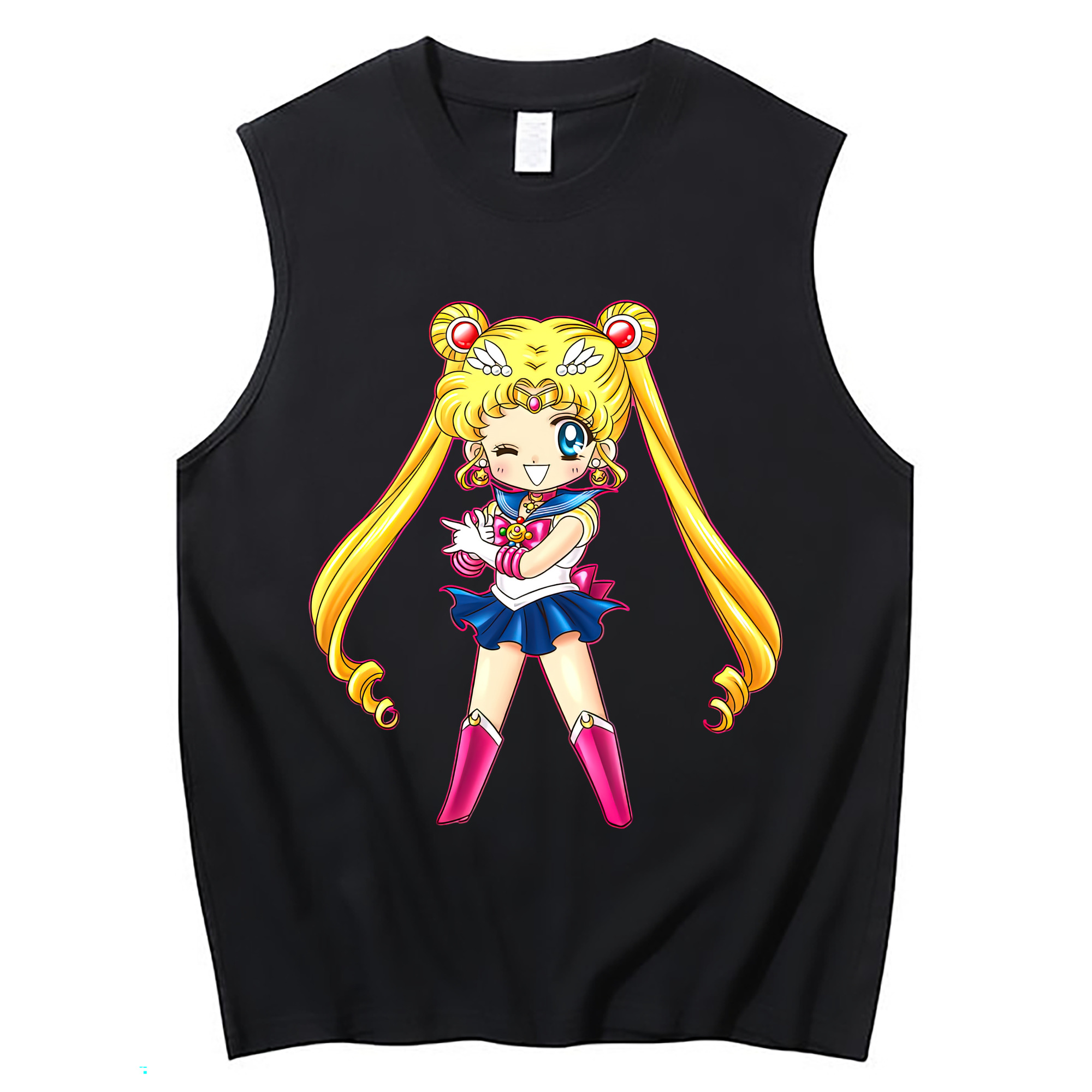 （画像用） 美少女戦士セーラームーン 月野 うさぎ つきの うさぎ Sailor Moon Tsukino Usagi コットン100％タンクトップ（フロントプリント）