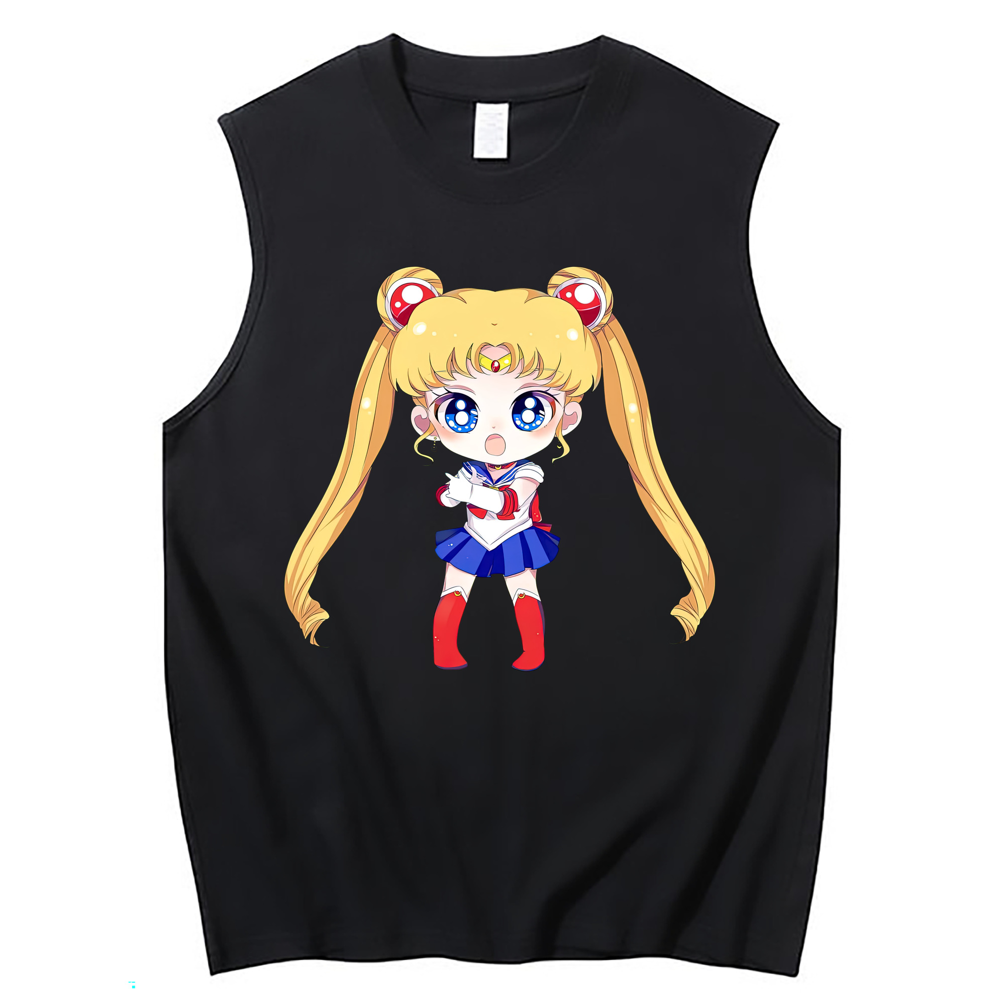 （画像用） 美少女戦士セーラームーン 月野 うさぎ つきの うさぎ Sailor Moon Tsukino Usagi コットン100％タンクトップ（フロントプリント）
