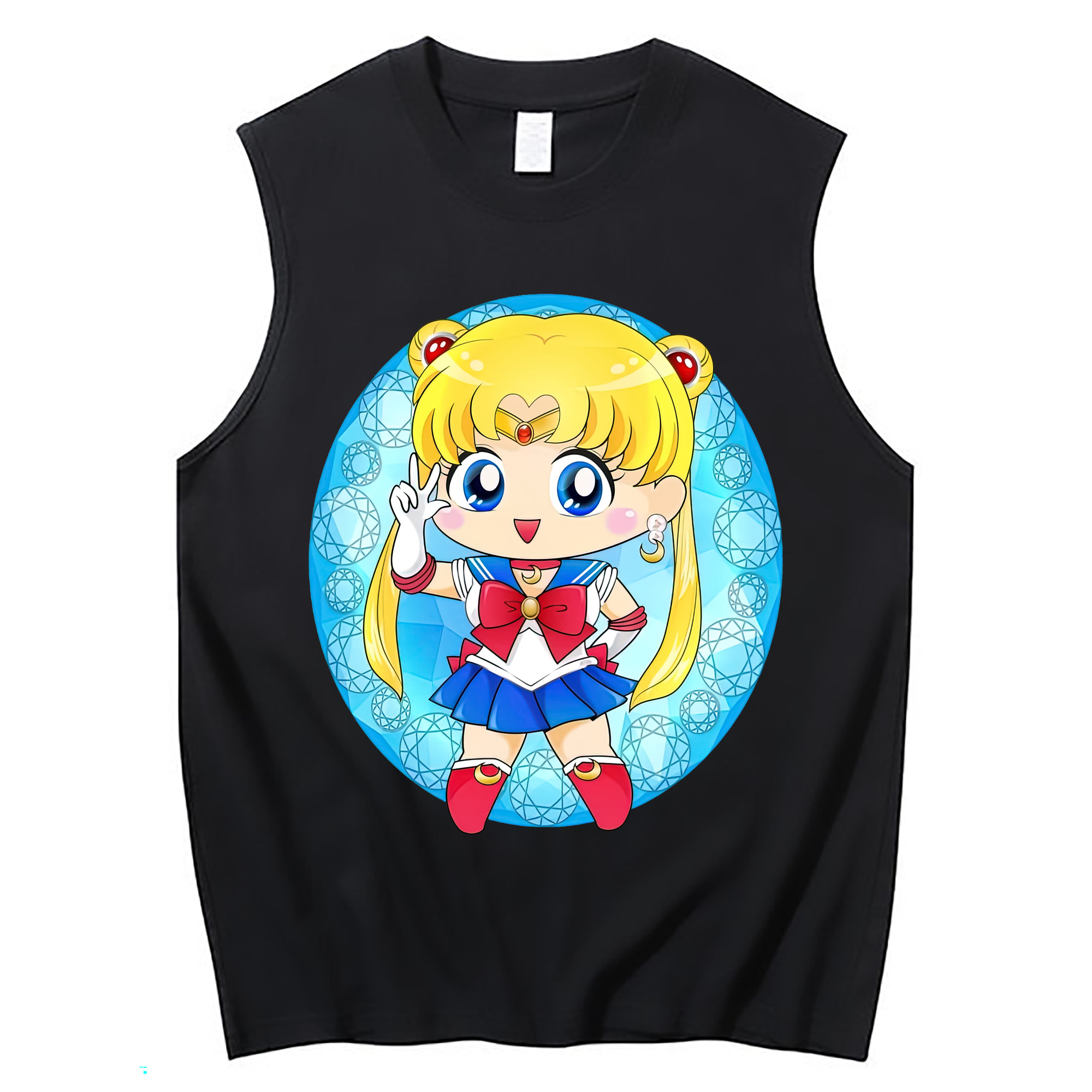 （画像用） 美少女戦士セーラームーン 月野 うさぎ つきの うさぎ Sailor Moon Tsukino Usagi コットン100％タンクトップ（フロントプリント）