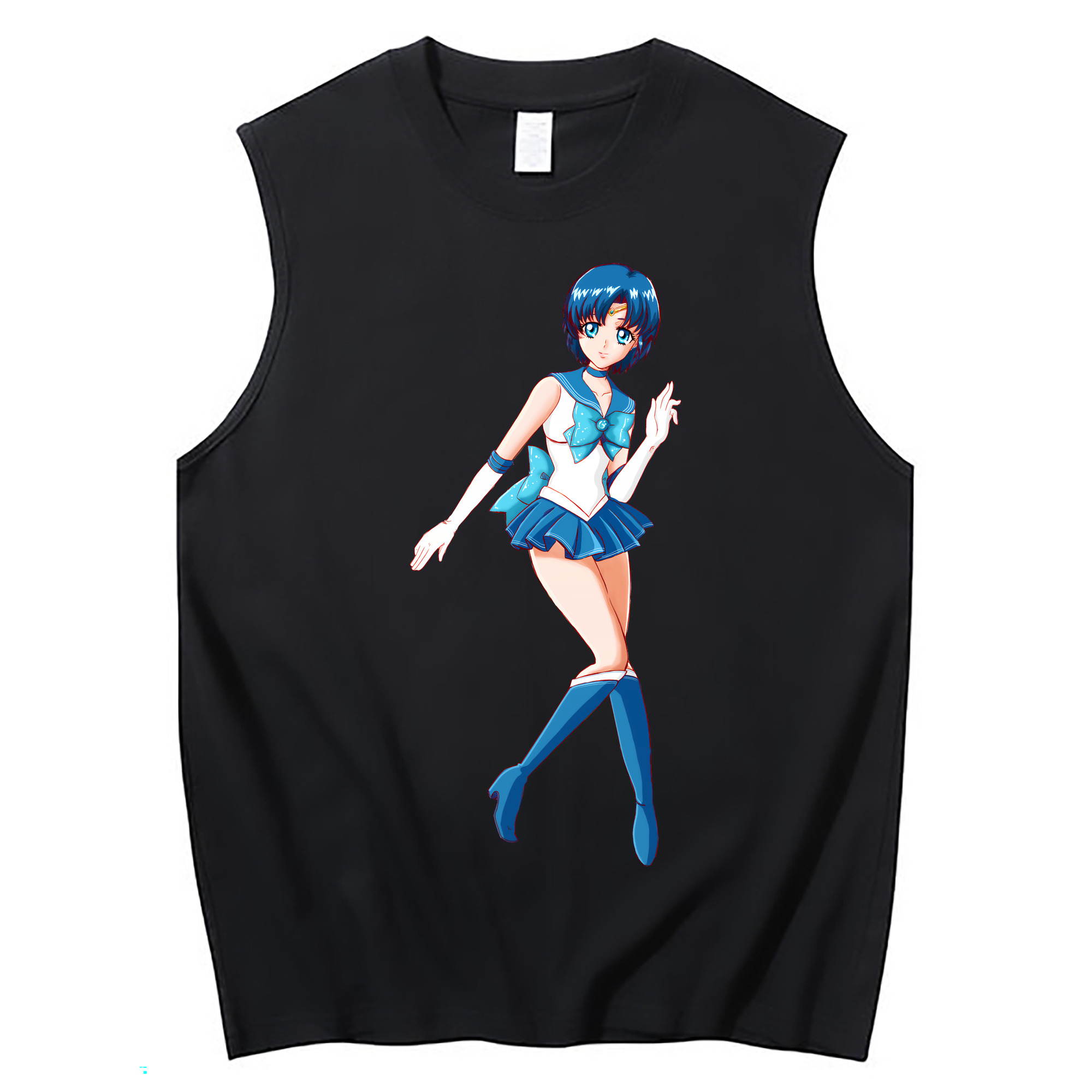 （画像用） 美少女戦士セーラームーン 水野 亜美 みずの あみ Sailor Moon Mizuno Ami コットン100％タンクトップ（フロントプリント）
