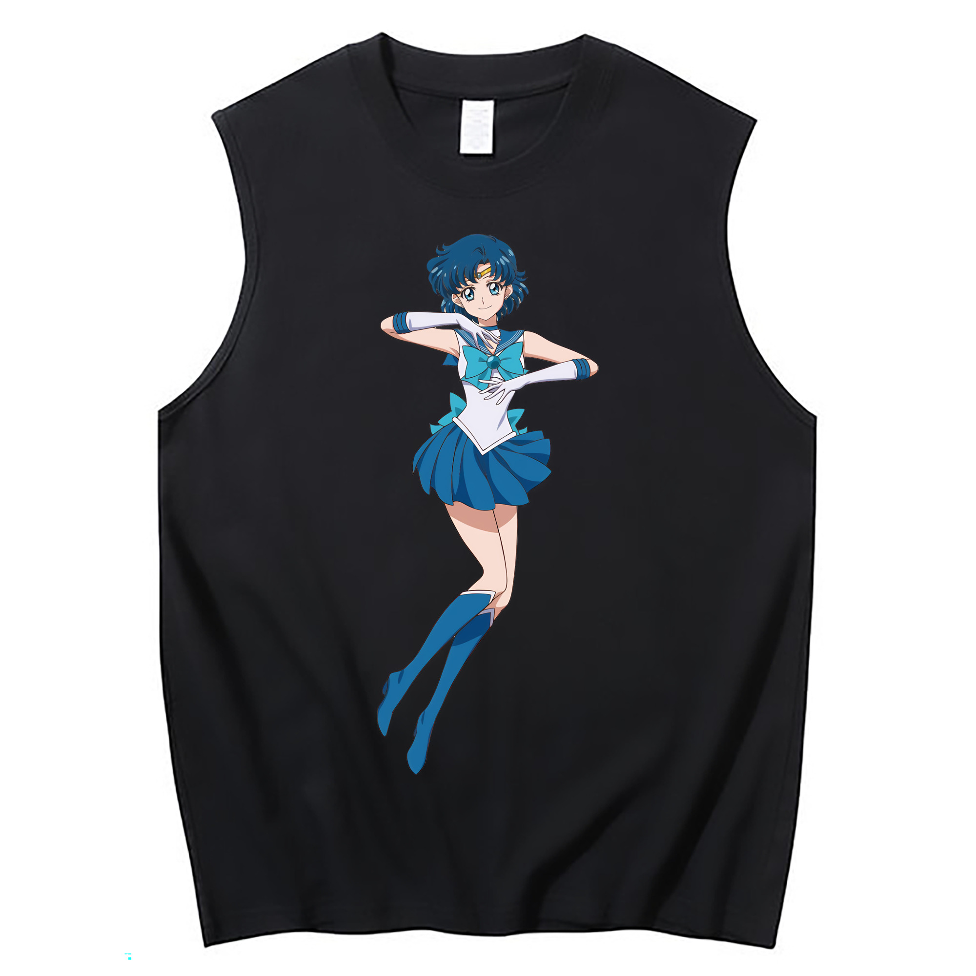 （画像用） 美少女戦士セーラームーン 水野 亜美 みずの あみ Sailor Moon Mizuno Ami コットン100％タンクトップ（フロントプリント）