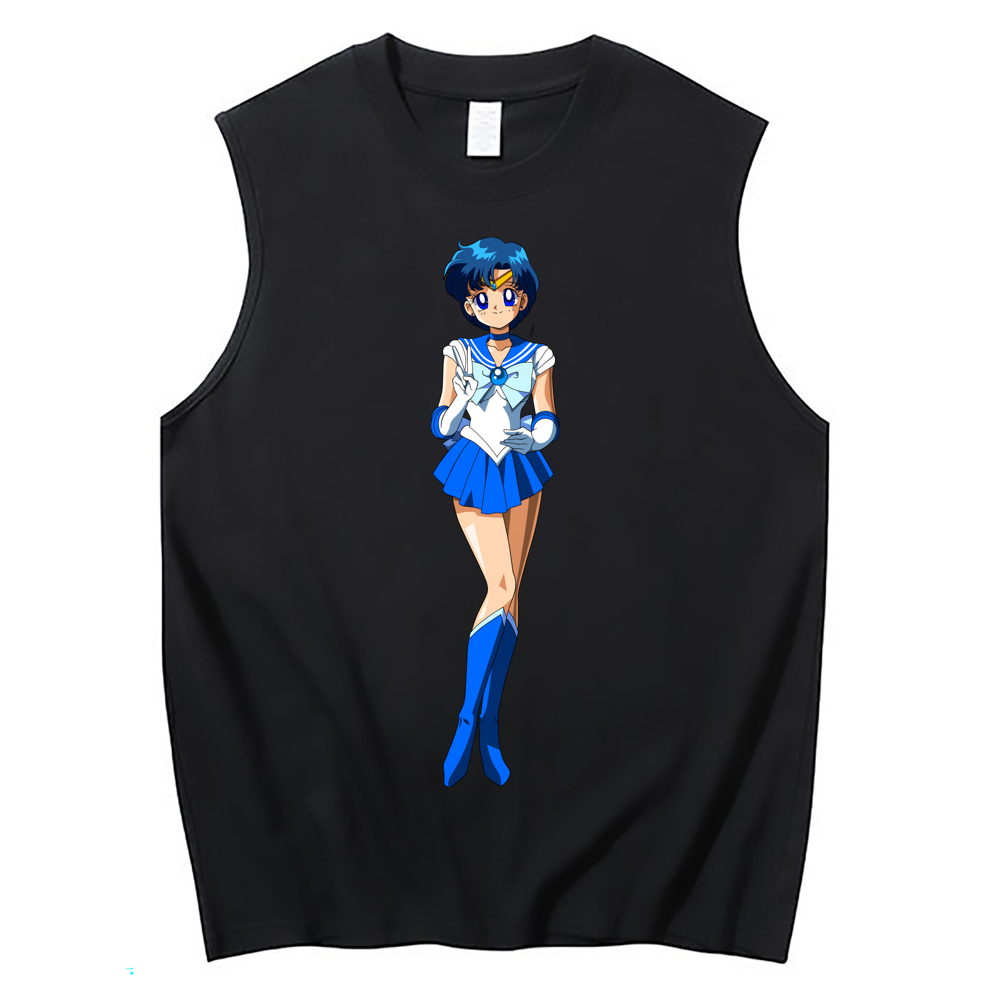 （画像用） 美少女戦士セーラームーン 水野 亜美 みずの あみ Sailor Moon Mizuno Ami コットン100％タンクトップ（フロントプリント）