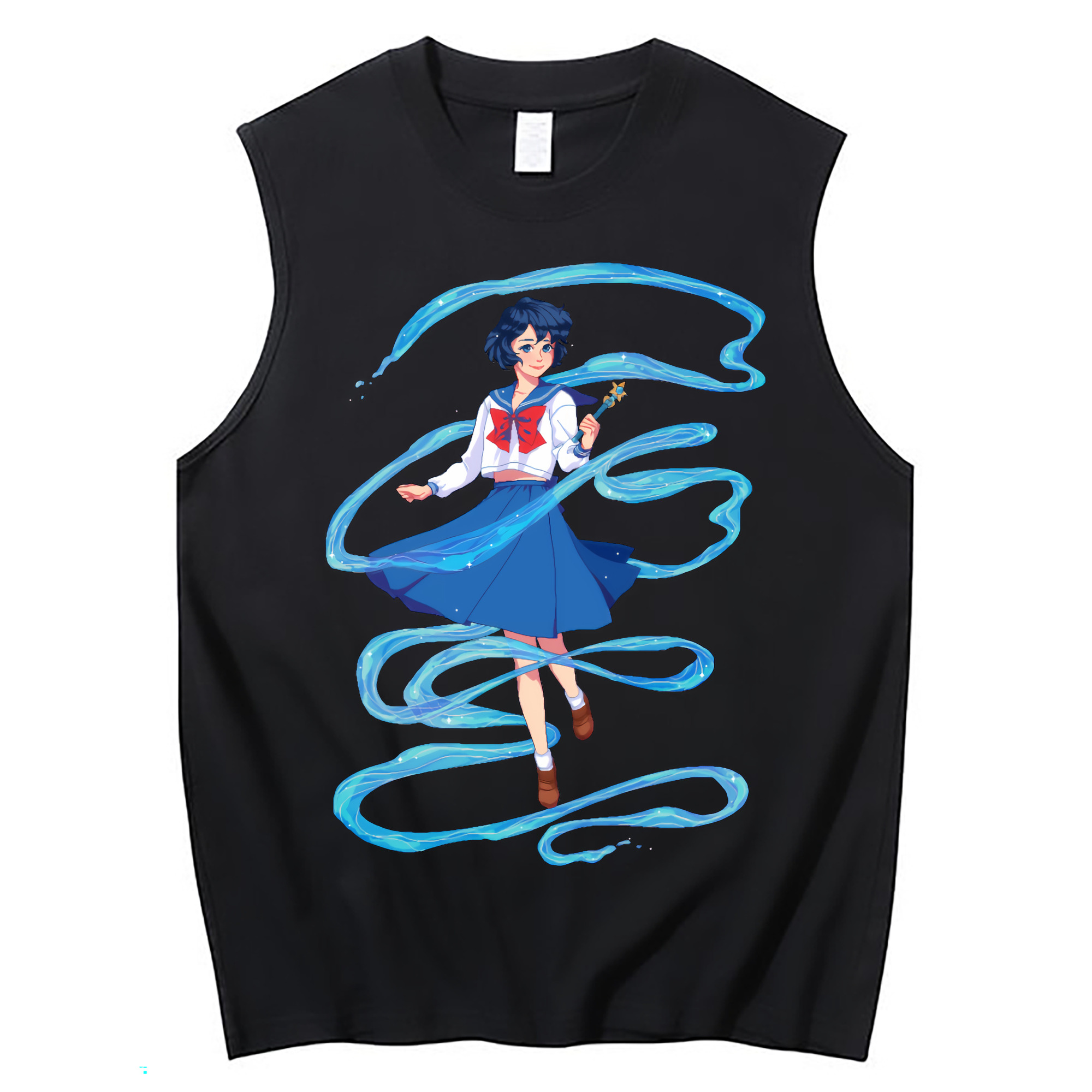 （画像用） 美少女戦士セーラームーン 水野 亜美 みずの あみ Sailor Moon Mizuno Ami コットン100％タンクトップ（フロントプリント）