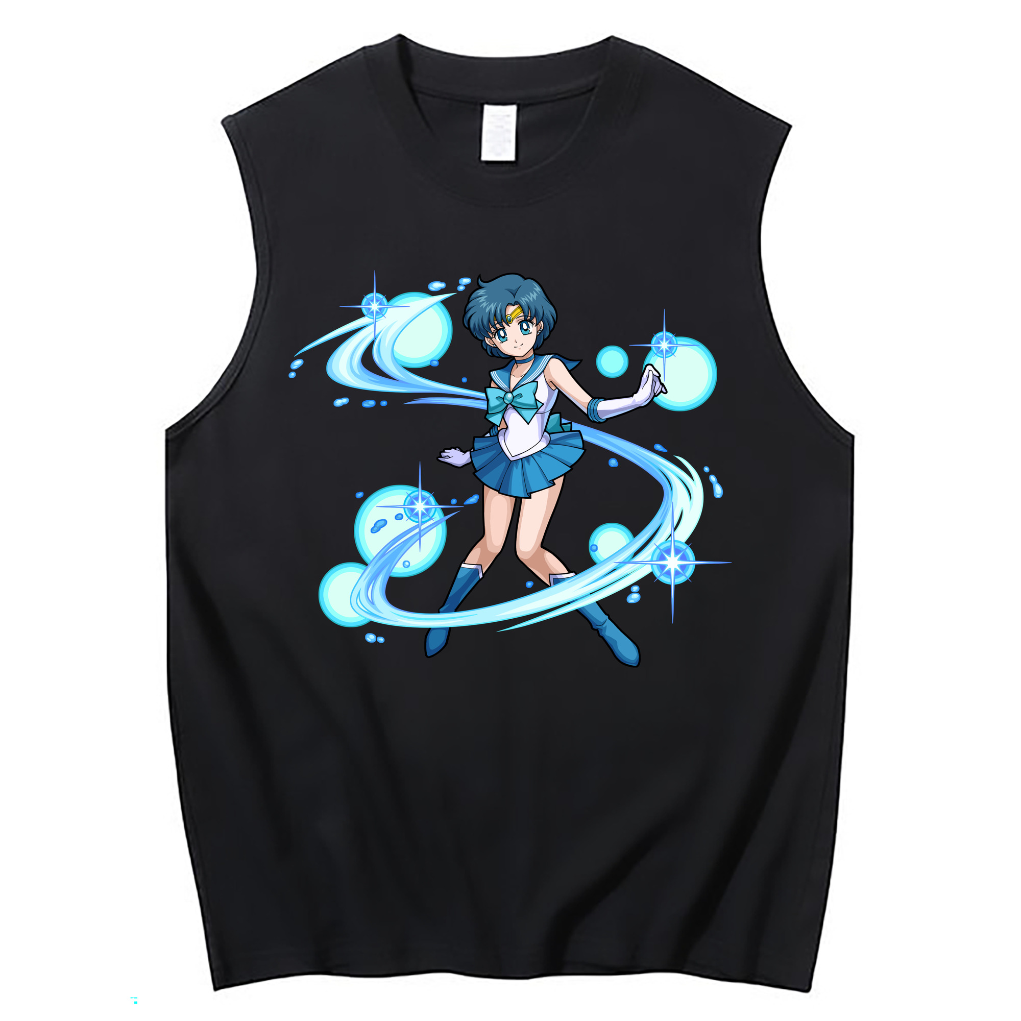 （画像用） 美少女戦士セーラームーン 水野 亜美 みずの あみ Sailor Moon Mizuno Ami コットン100％タンクトップ（フロントプリント）