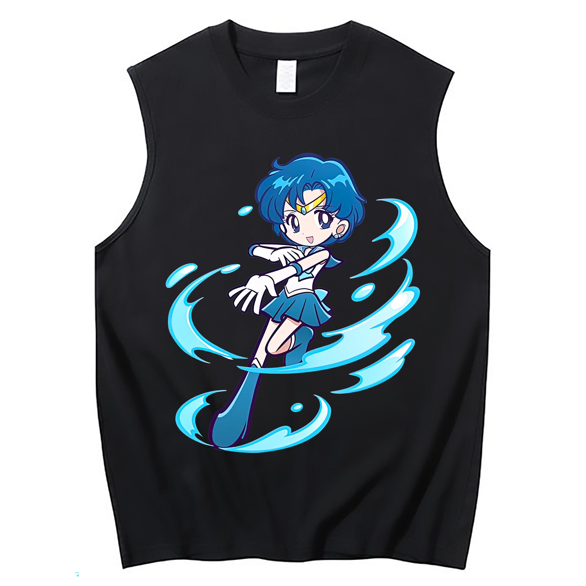 （画像用） 美少女戦士セーラームーン 水野 亜美 みずの あみ Sailor Moon Mizuno Ami コットン100％タンクトップ（フロントプリント）