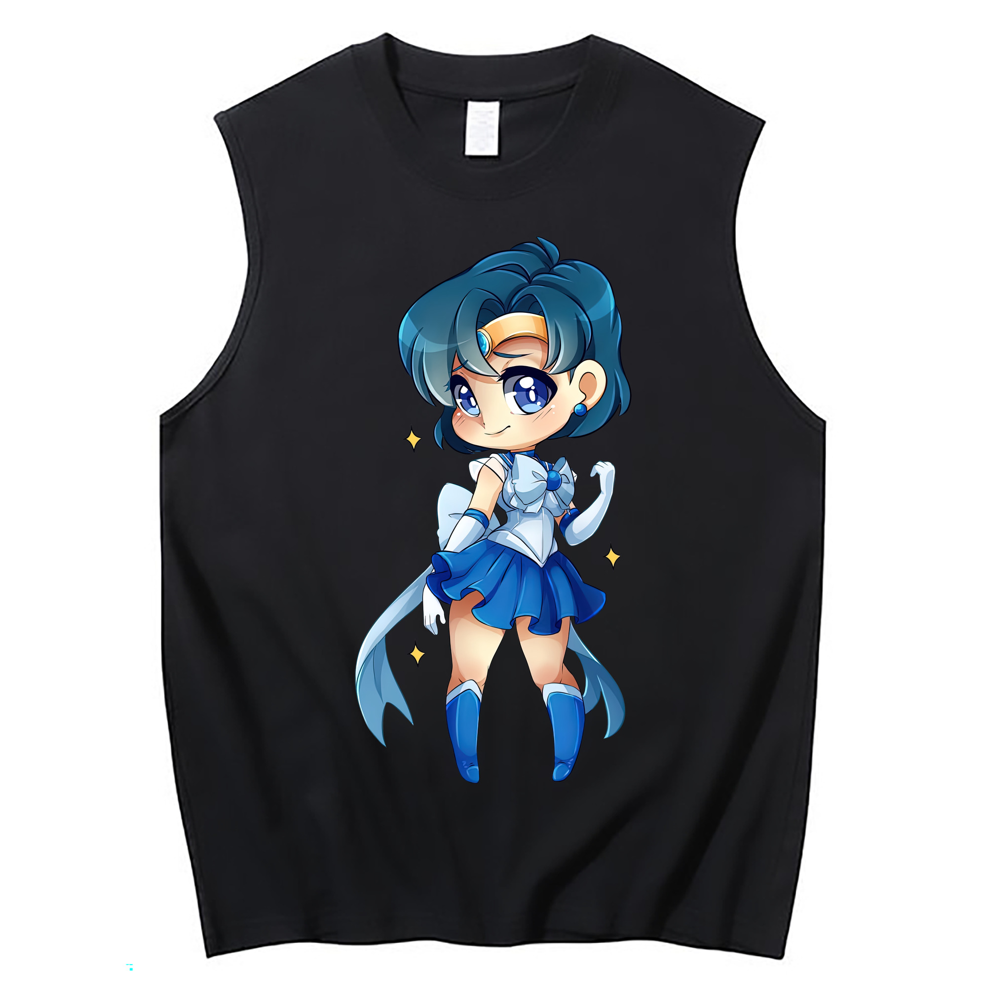（画像用） 美少女戦士セーラームーン 水野 亜美 みずの あみ Sailor Moon Mizuno Ami コットン100％タンクトップ（フロントプリント）
