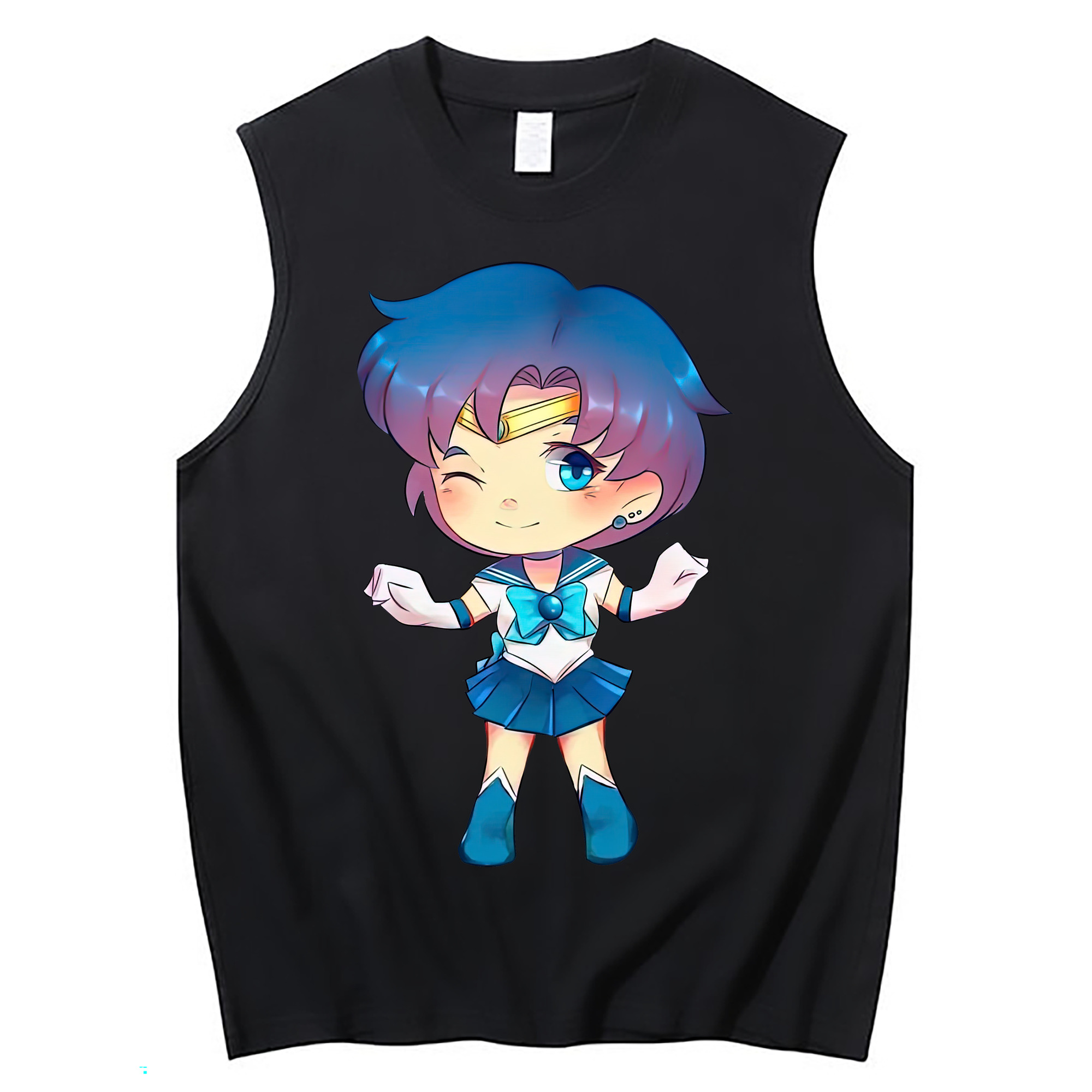 （画像用） 美少女戦士セーラームーン 水野 亜美 みずの あみ Sailor Moon Mizuno Ami コットン100％タンクトップ（フロントプリント）