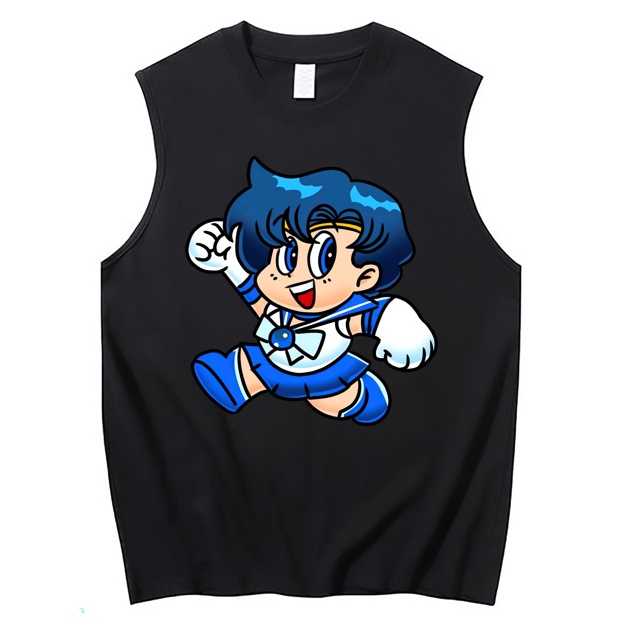 （画像用） 美少女戦士セーラームーン 水野 亜美 みずの あみ Sailor Moon Mizuno Ami コットン100％タンクトップ（フロントプリント）