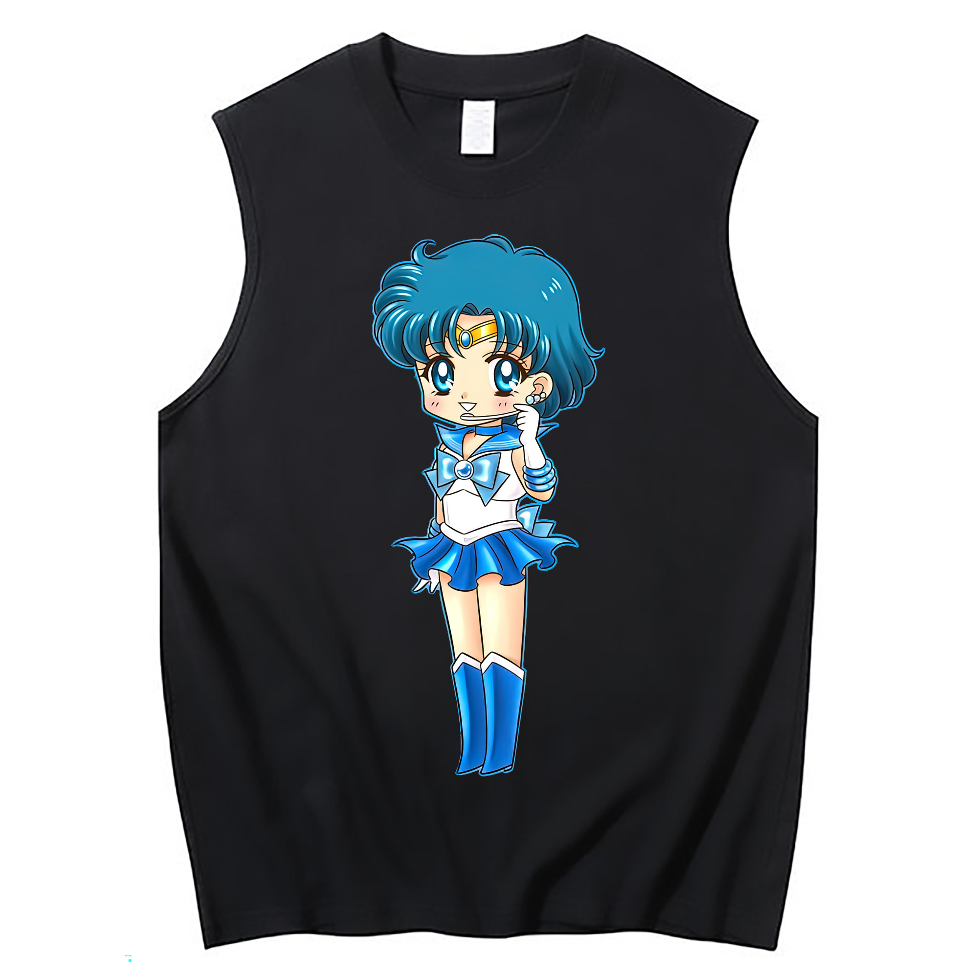 （画像用） 美少女戦士セーラームーン 水野 亜美 みずの あみ Sailor Moon Mizuno Ami コットン100％タンクトップ（フロントプリント）