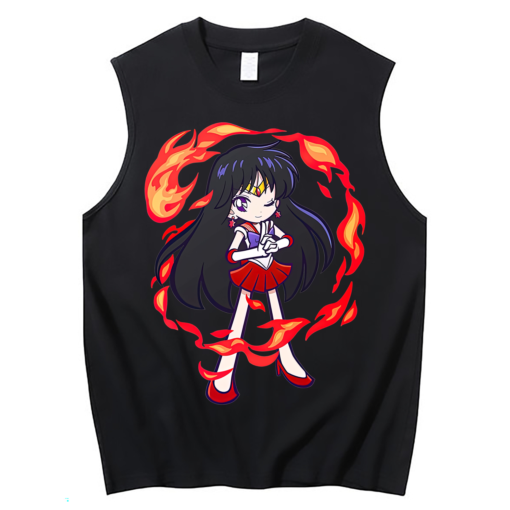 （画像用） 美少女戦士セーラームーン 火野レイ ひの レイ Sailor Moon Hino Rei （セーラーマーズ,Sailor Mars） コットン100％タンクトップ（フロントプリント）