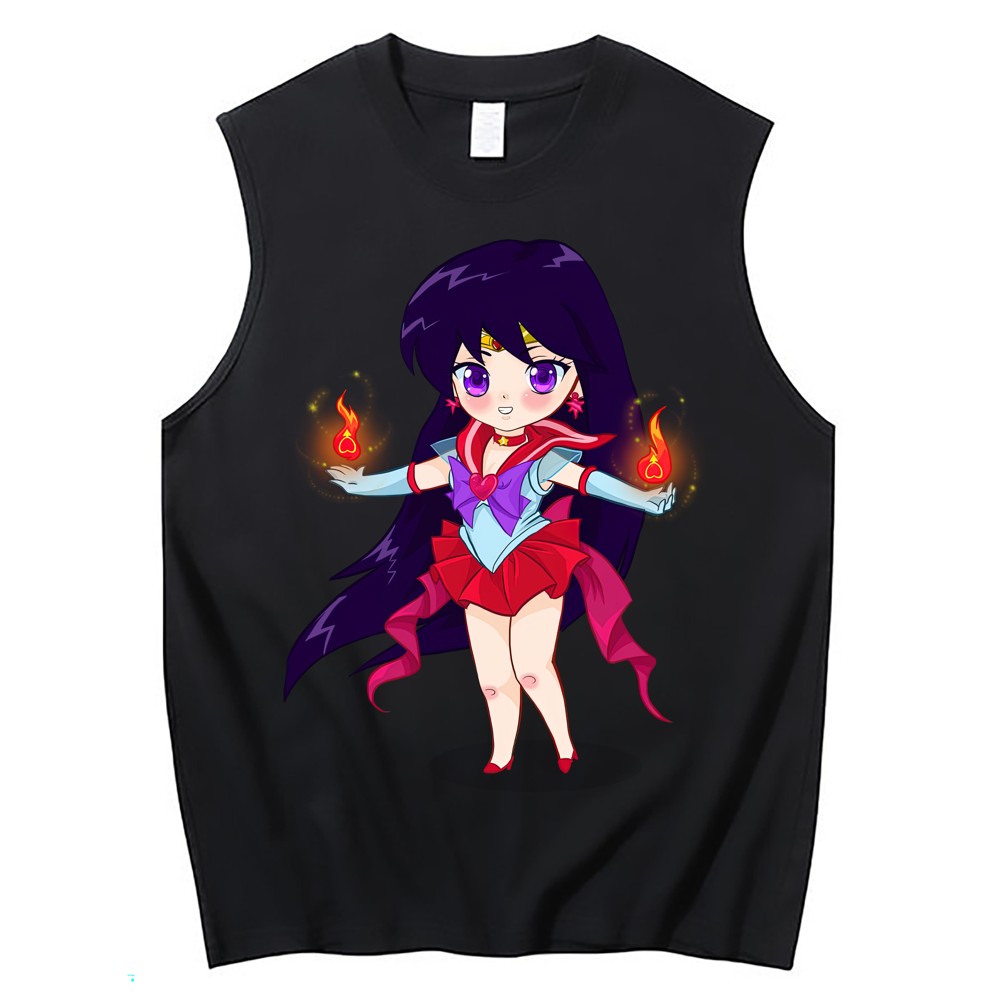 （画像用） 美少女戦士セーラームーン 火野レイ ひの レイ Sailor Moon Hino Rei （セーラーマーズ,Sailor Mars） コットン100％タンクトップ（フロントプリント）