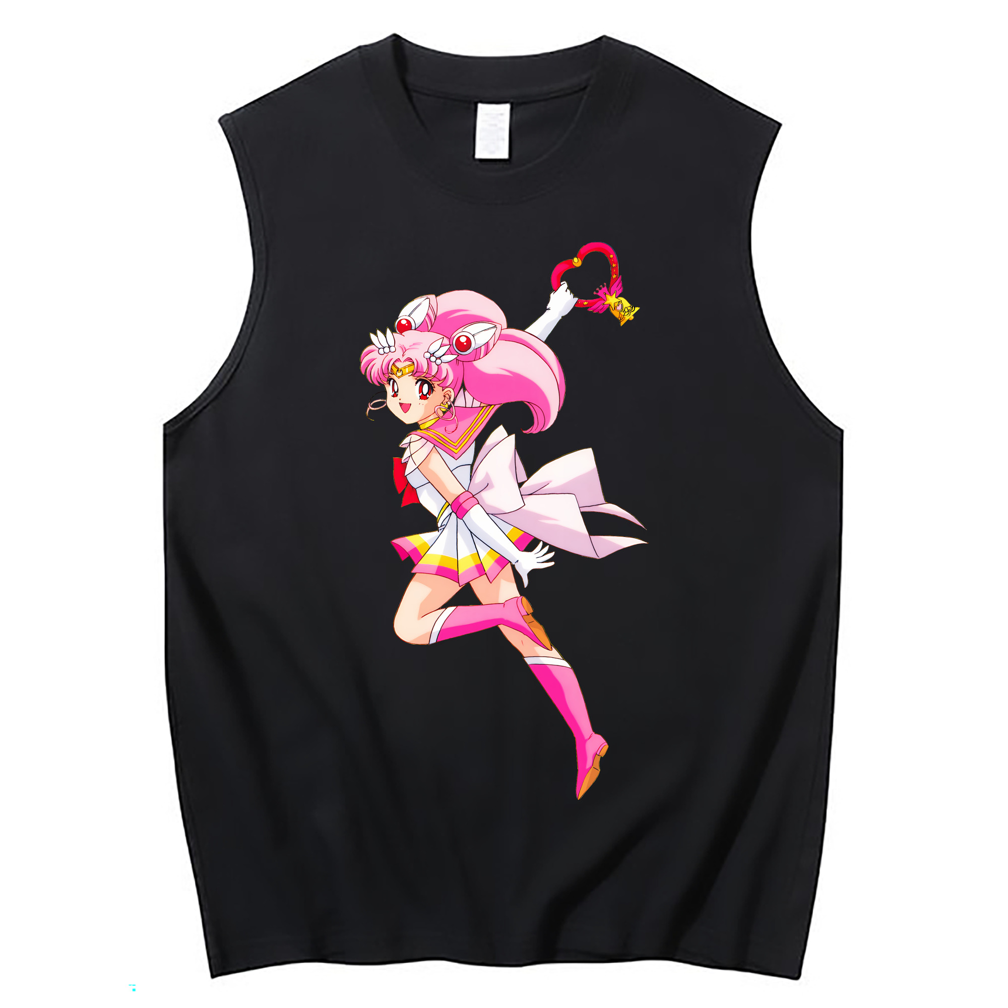 （画像用） 美少女戦士セーラームーン ちびうさ Sailor Moon Chibiusa Tsukino Usagi Small Lady Serenity コットン100％タンクトップ（フロントプリント）