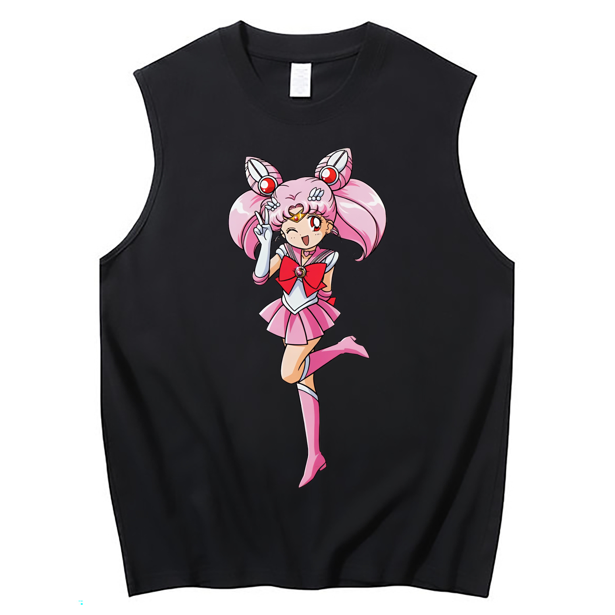 （画像用） 美少女戦士セーラームーン ちびうさ Sailor Moon Chibiusa Tsukino Usagi Small Lady Serenity コットン100％タンクトップ（フロントプリント）