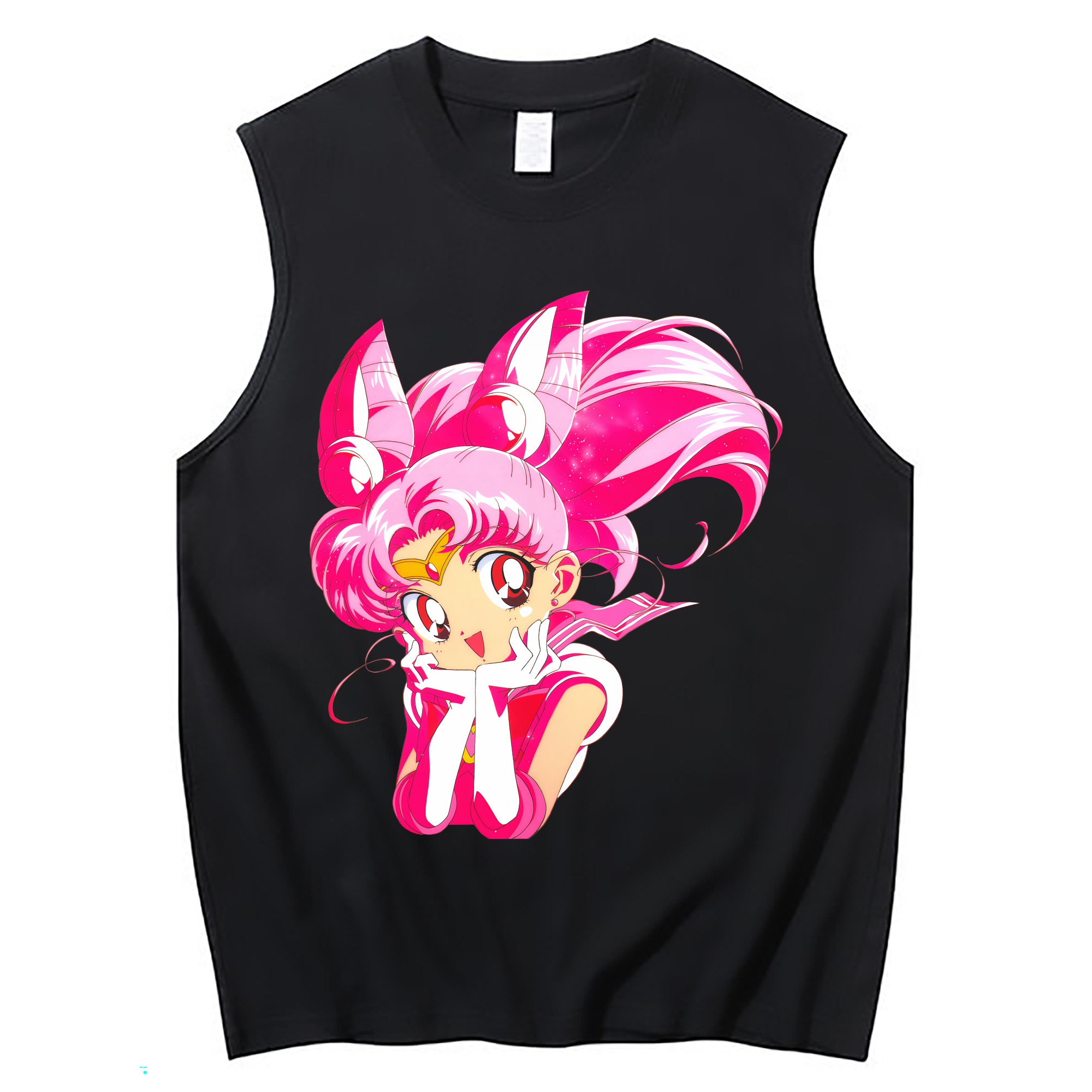 （画像用） 美少女戦士セーラームーン ちびうさ Sailor Moon Chibiusa Tsukino Usagi Small Lady Serenity コットン100％タンクトップ（フロントプリント）