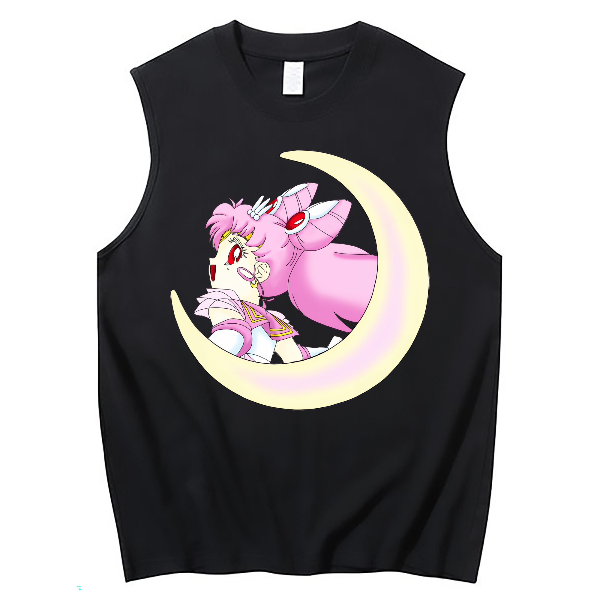 （画像用） 美少女戦士セーラームーン ちびうさ Sailor Moon Chibiusa Tsukino Usagi Small Lady Serenity コットン100％タンクトップ（フロントプリント）