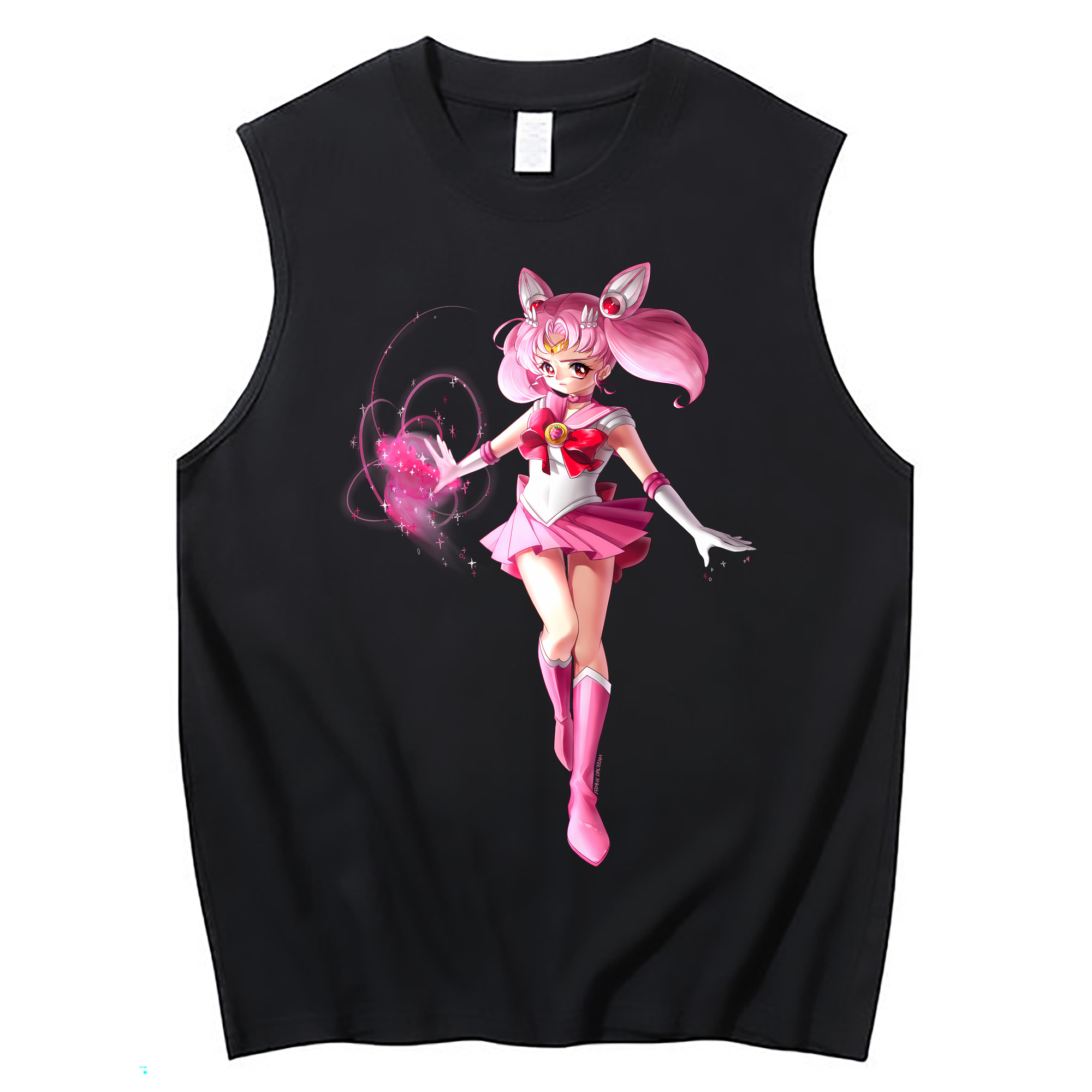 （画像用） 美少女戦士セーラームーン ちびうさ Sailor Moon Chibiusa Tsukino Usagi Small Lady Serenity コットン100％タンクトップ（フロントプリント）
