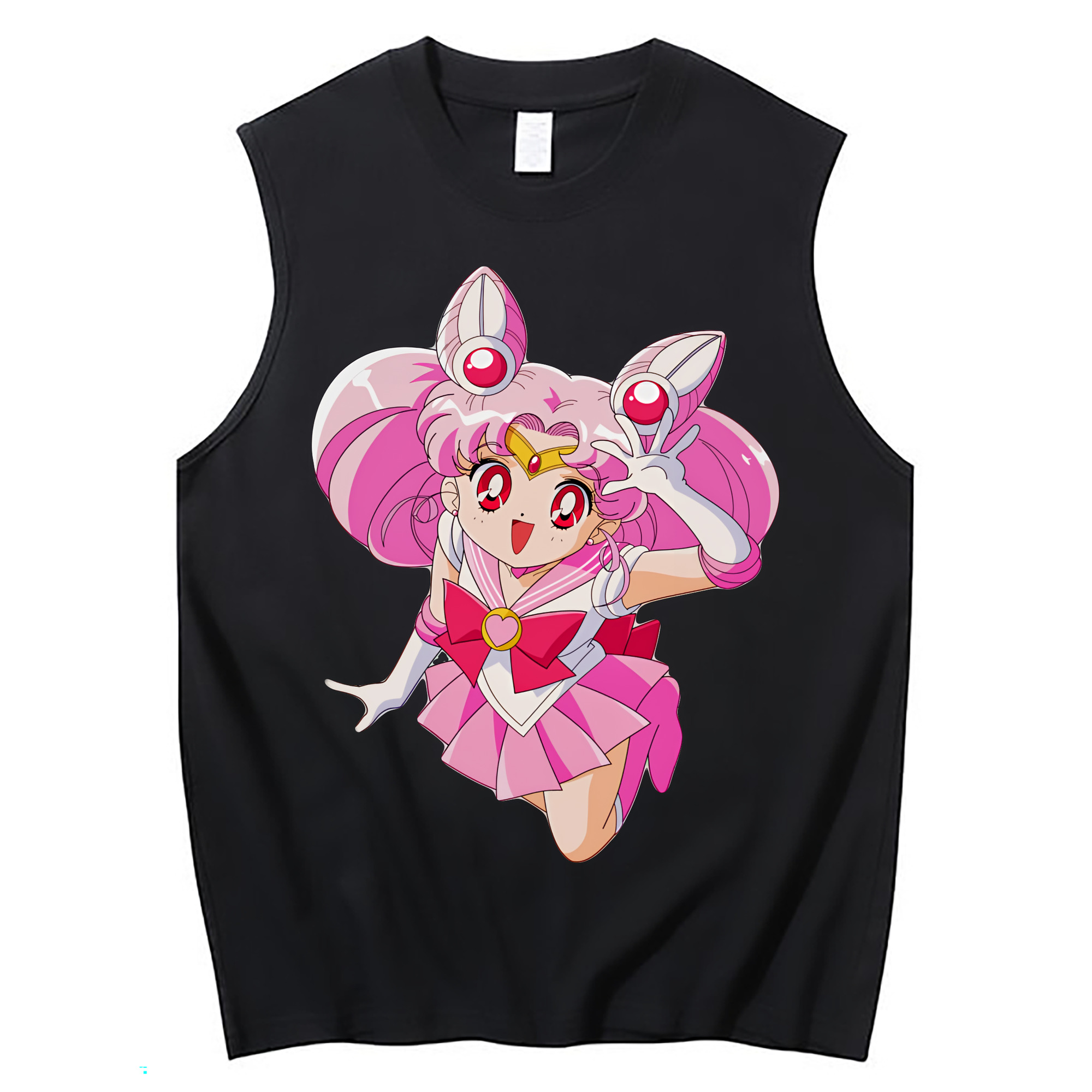 （画像用） 美少女戦士セーラームーン ちびうさ Sailor Moon Chibiusa Tsukino Usagi Small Lady Serenity コットン100％タンクトップ（フロントプリント）