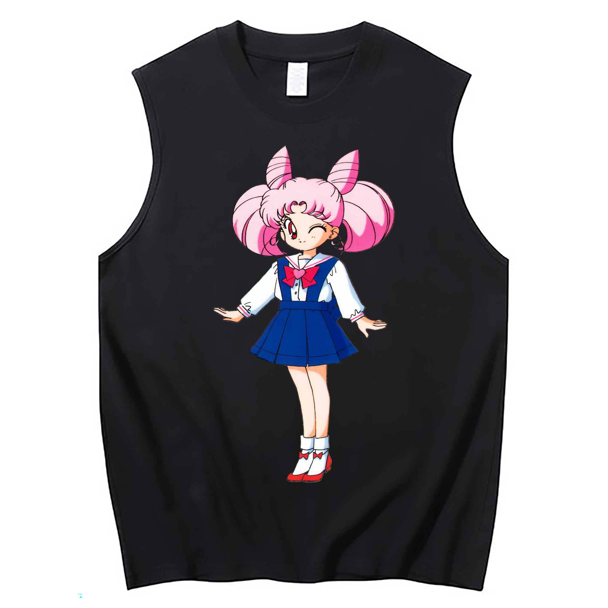 （画像用） 美少女戦士セーラームーン ちびうさ Sailor Moon Chibiusa Tsukino Usagi Small Lady Serenity コットン100％タンクトップ（フロントプリント）