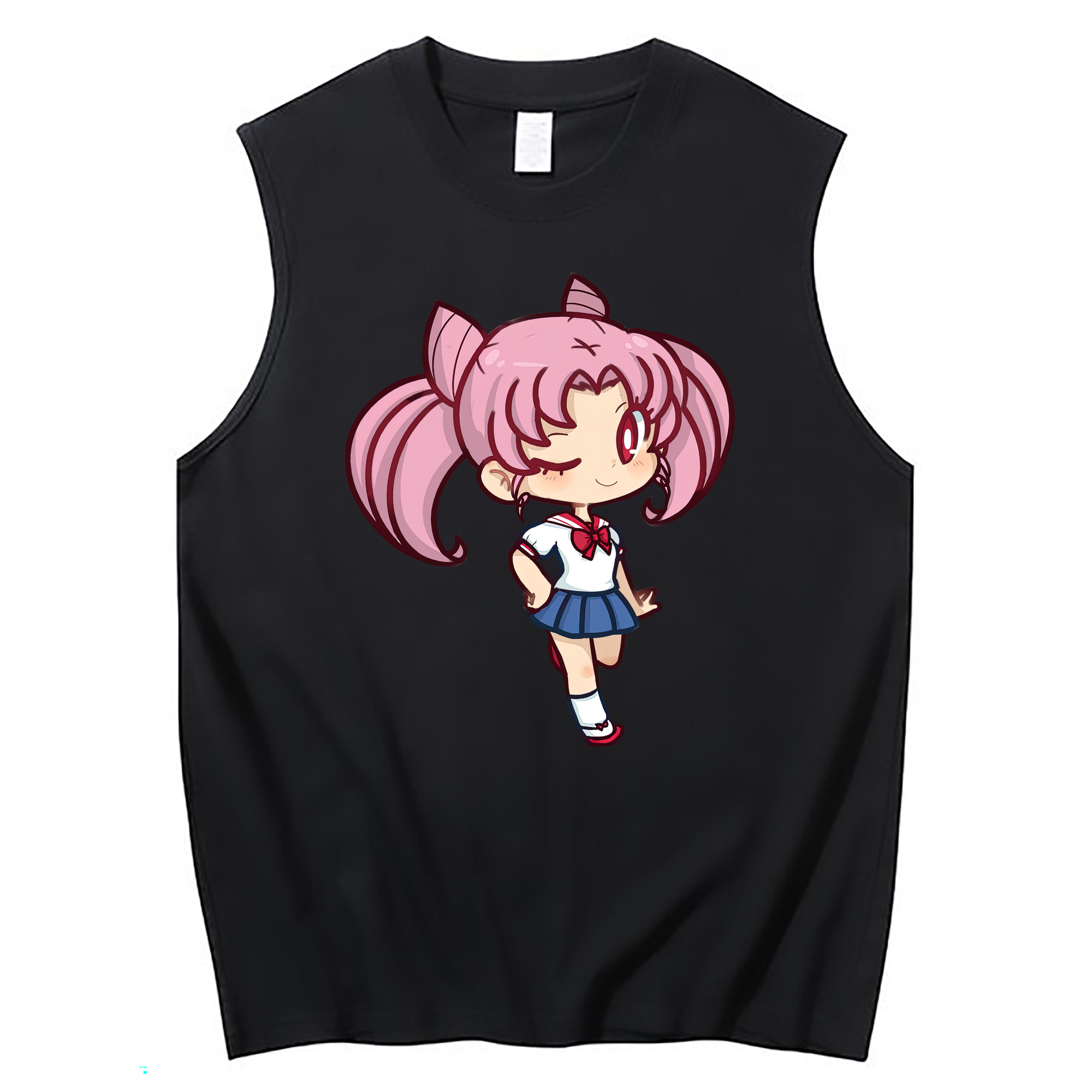 （画像用） 美少女戦士セーラームーン ちびうさ Sailor Moon Chibiusa Tsukino Usagi Small Lady Serenity コットン100％タンクトップ（フロントプリント）