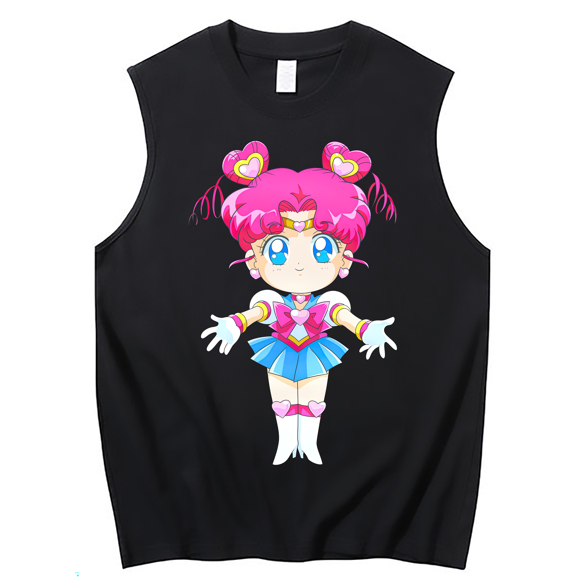 （画像用） 美少女戦士セーラームーン ちびうさ Sailor Moon Chibiusa Tsukino Usagi Small Lady Serenity コットン100％タンクトップ（フロントプリント）