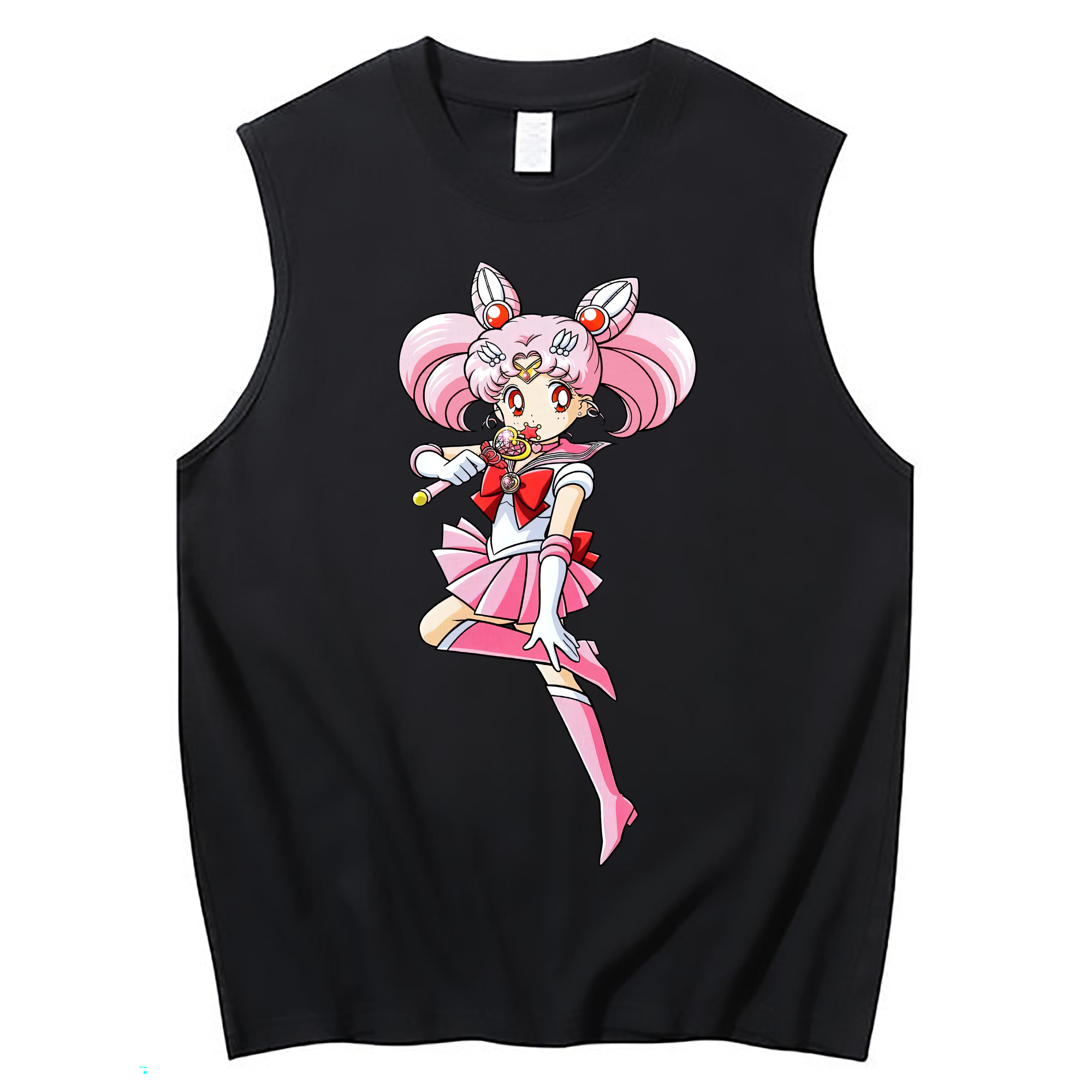 （画像用） 美少女戦士セーラームーン ちびうさ Sailor Moon Chibiusa Tsukino Usagi Small Lady Serenity コットン100％タンクトップ（フロントプリント）