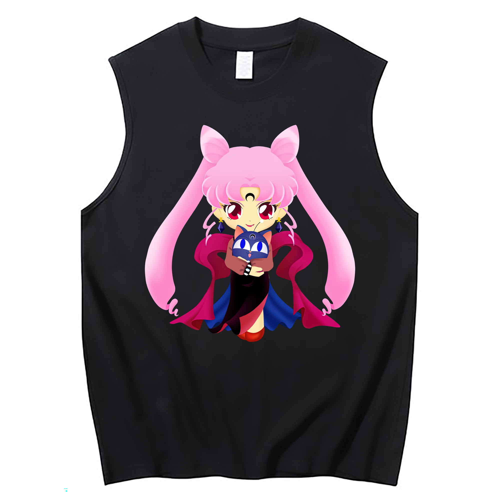 （画像用） 美少女戦士セーラームーン ちびうさ Sailor Moon Chibiusa Tsukino Usagi Small Lady Serenity コットン100％タンクトップ（フロントプリント）